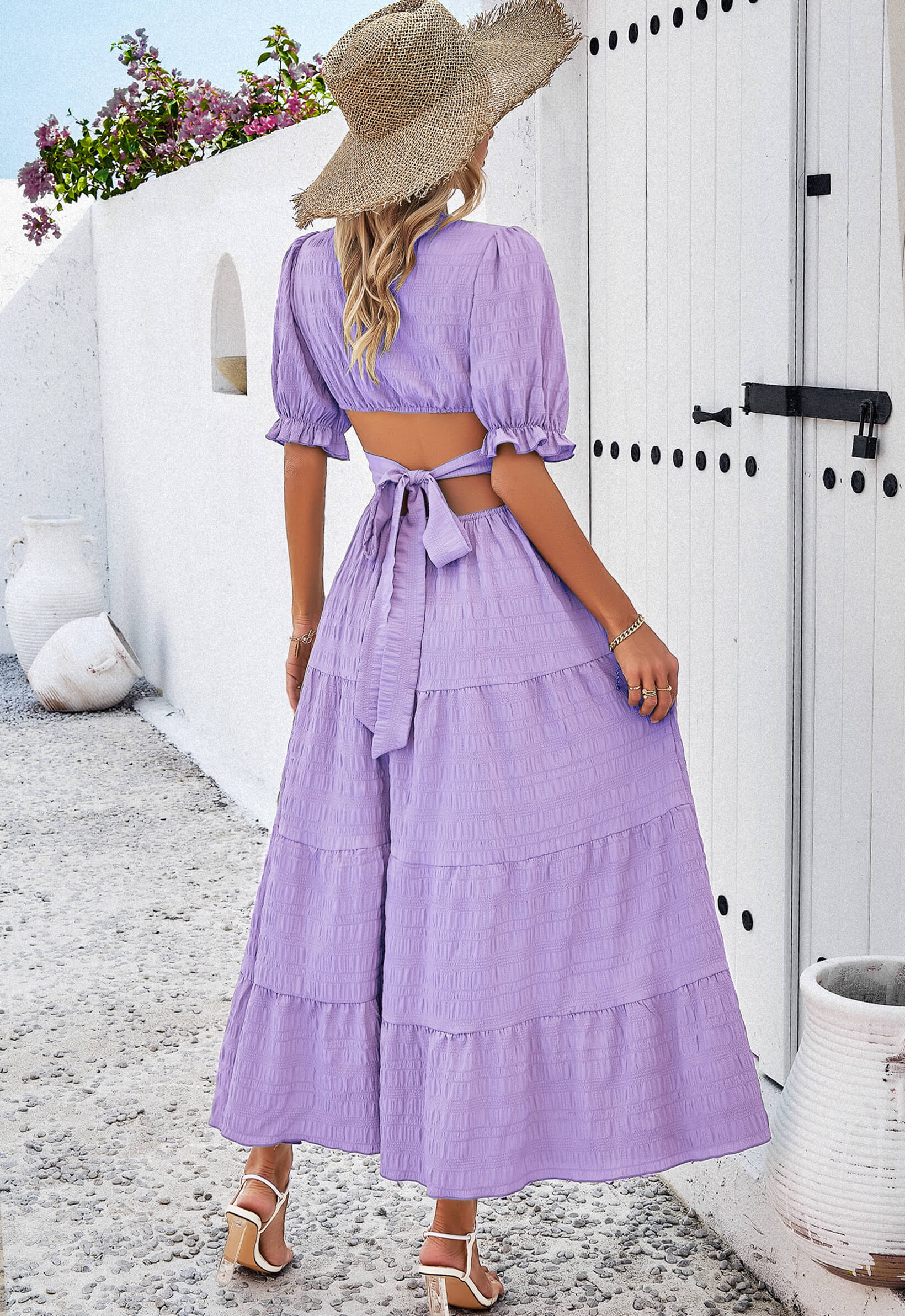 Rhea Tiered Cutout Maxi Dress - Lilac - Image 3