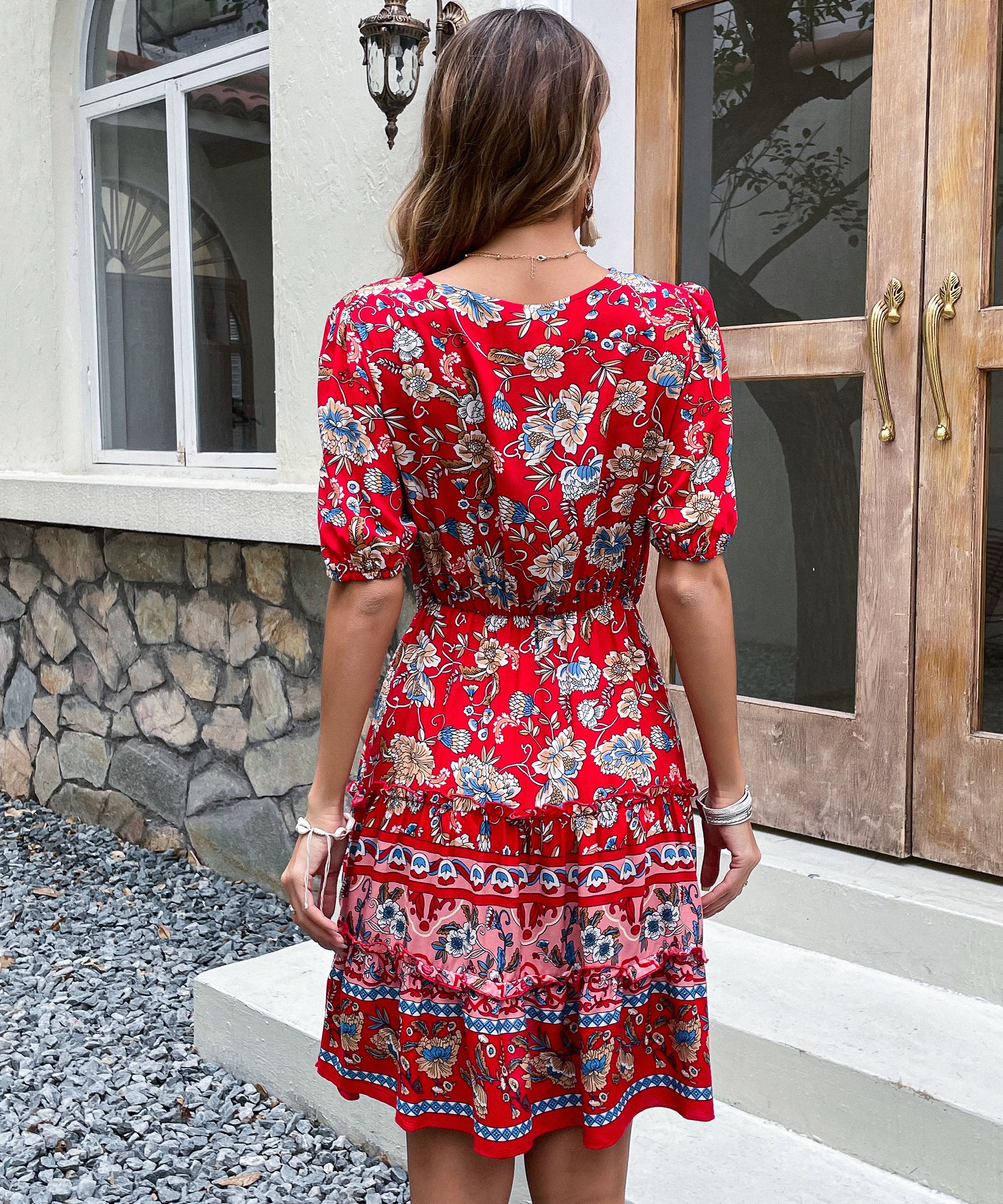 RICARDA DRESS - RED PRINT - Image 3