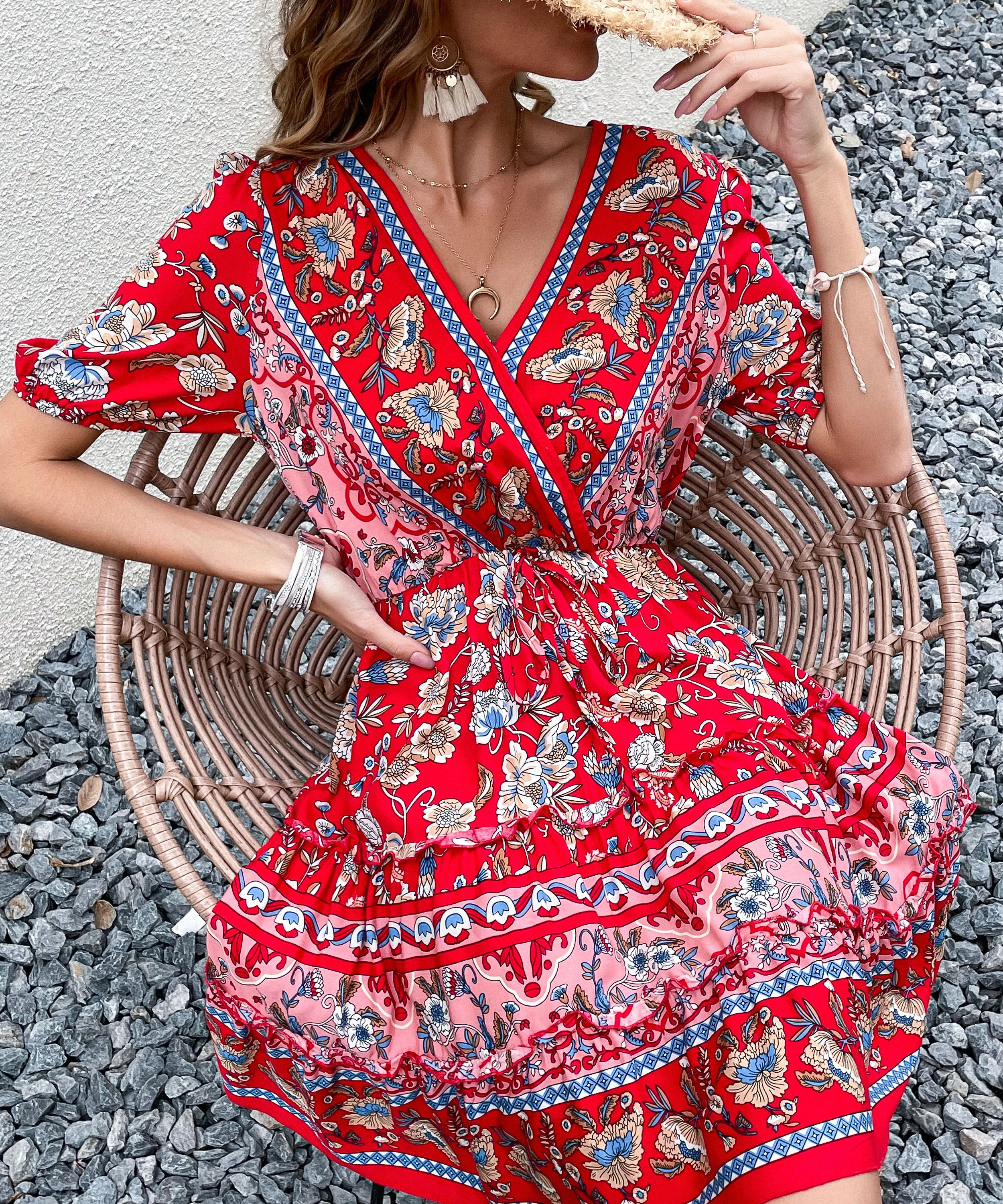 RICARDA DRESS - RED PRINT - Image 5