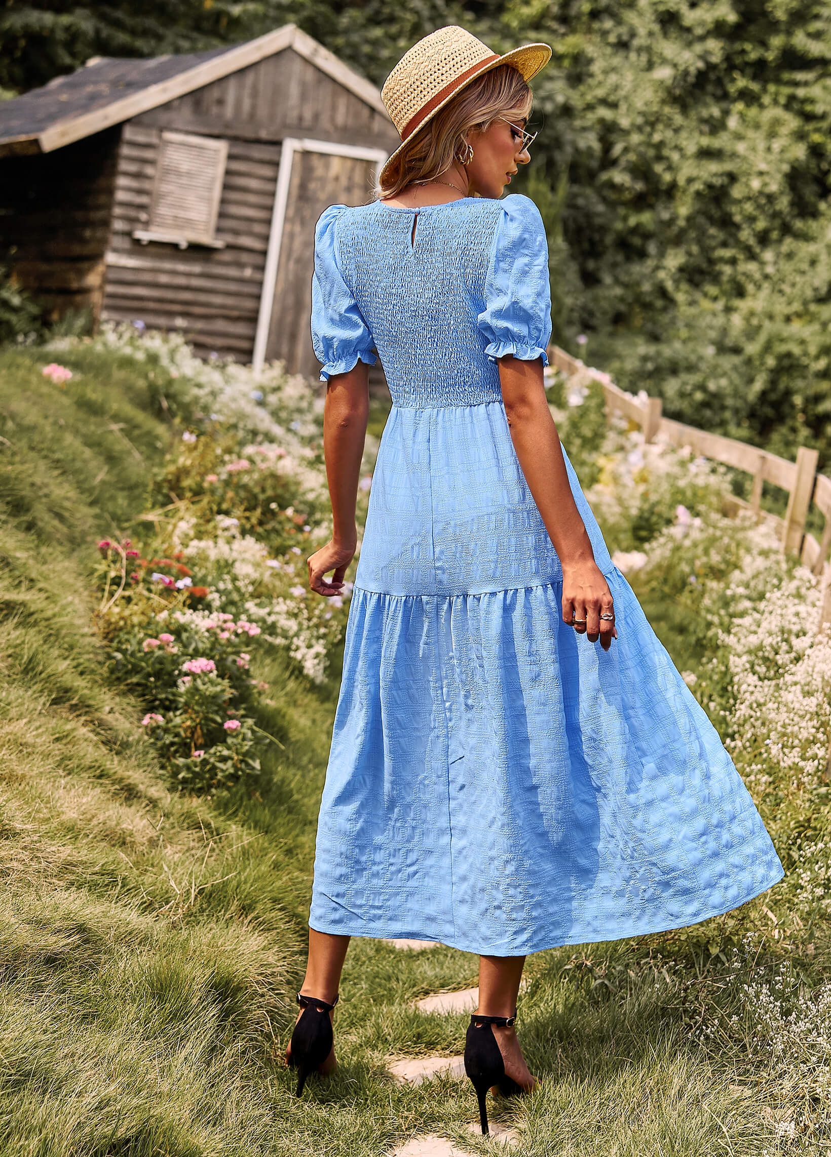 Riviera Romance Smock Tiered Maxi Dress - Image 10
