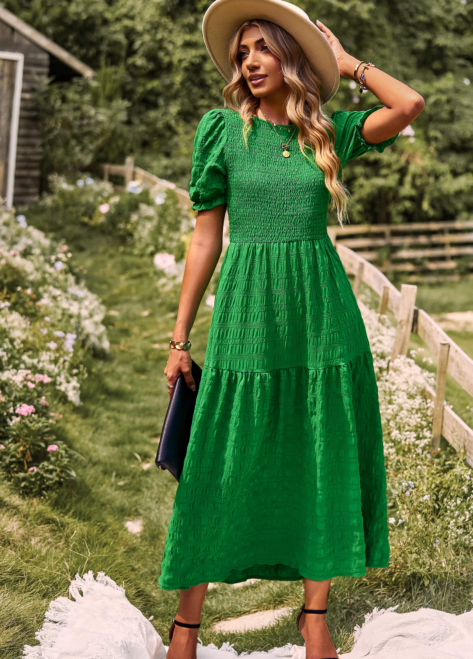 Riviera Romance Smock Tiered Maxi Dress - Image 12