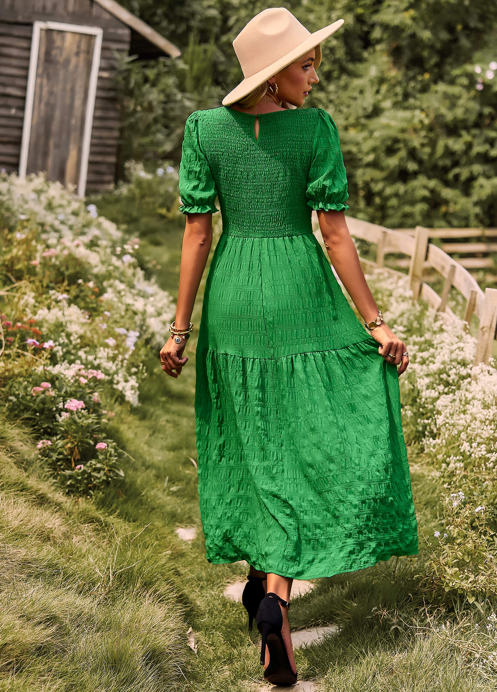 Riviera Romance Smock Tiered Maxi Dress - Image 13