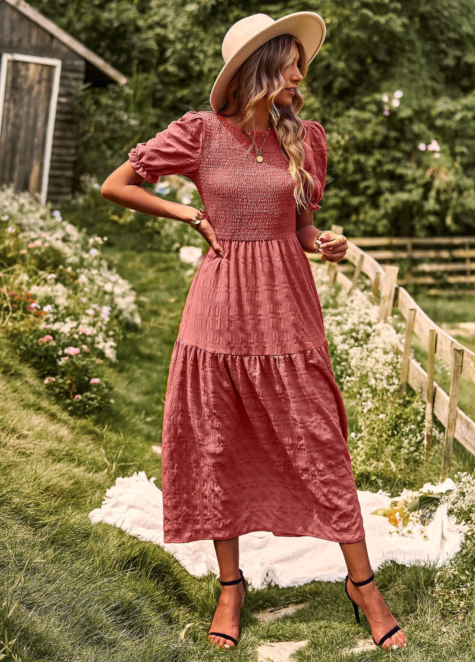 Riviera Romance Smock Tiered Maxi Dress - Image 15