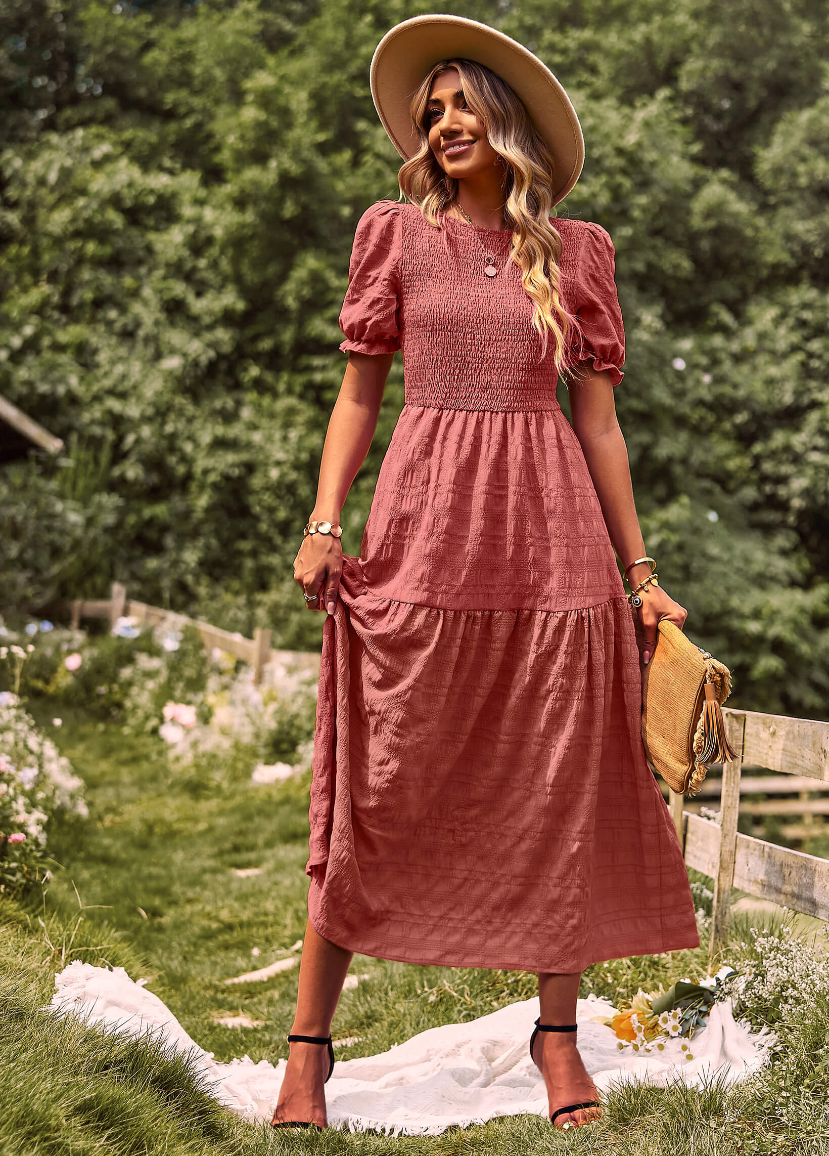 Riviera Romance Smock Tiered Maxi Dress - Image 16