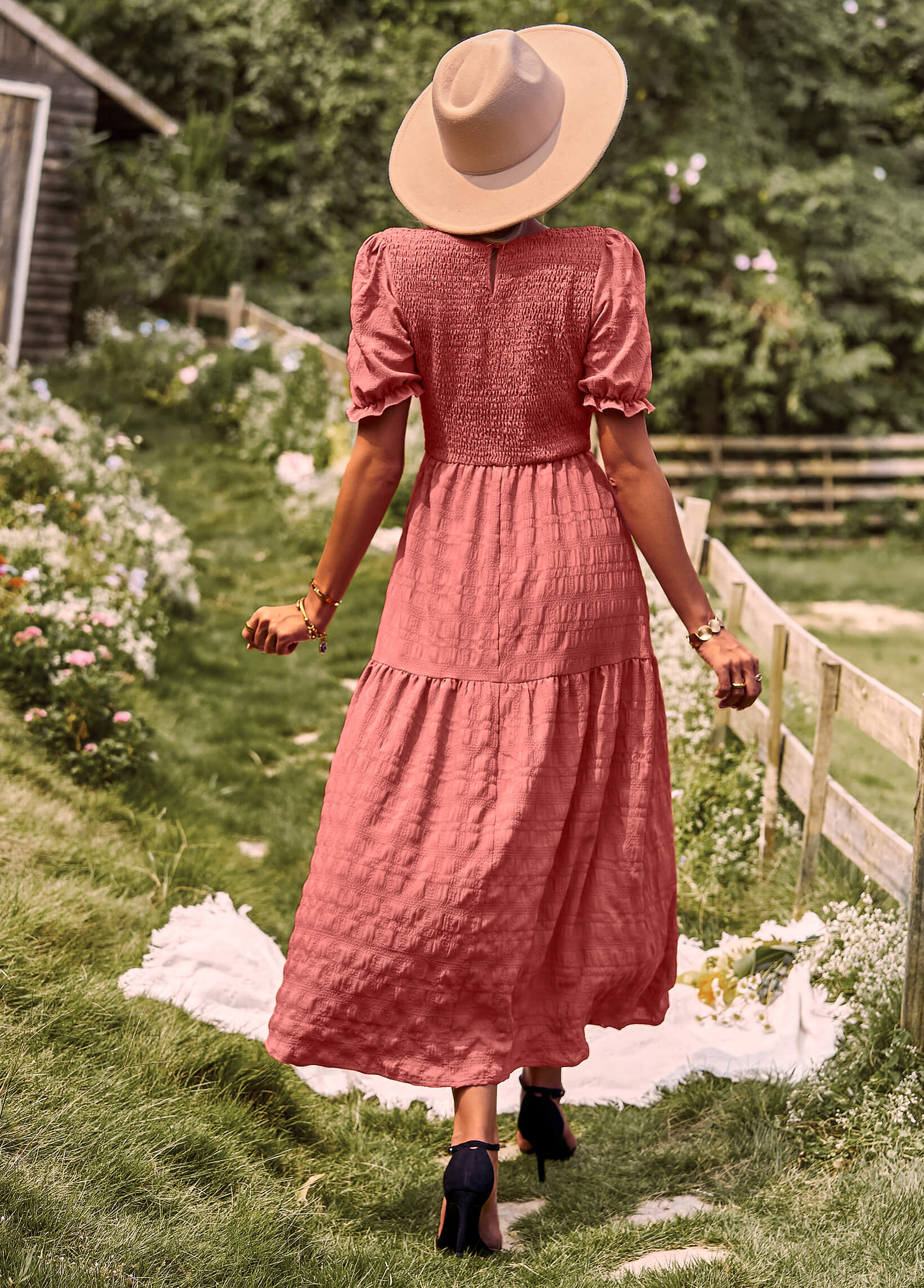 Riviera Romance Smock Tiered Maxi Dress - Image 17