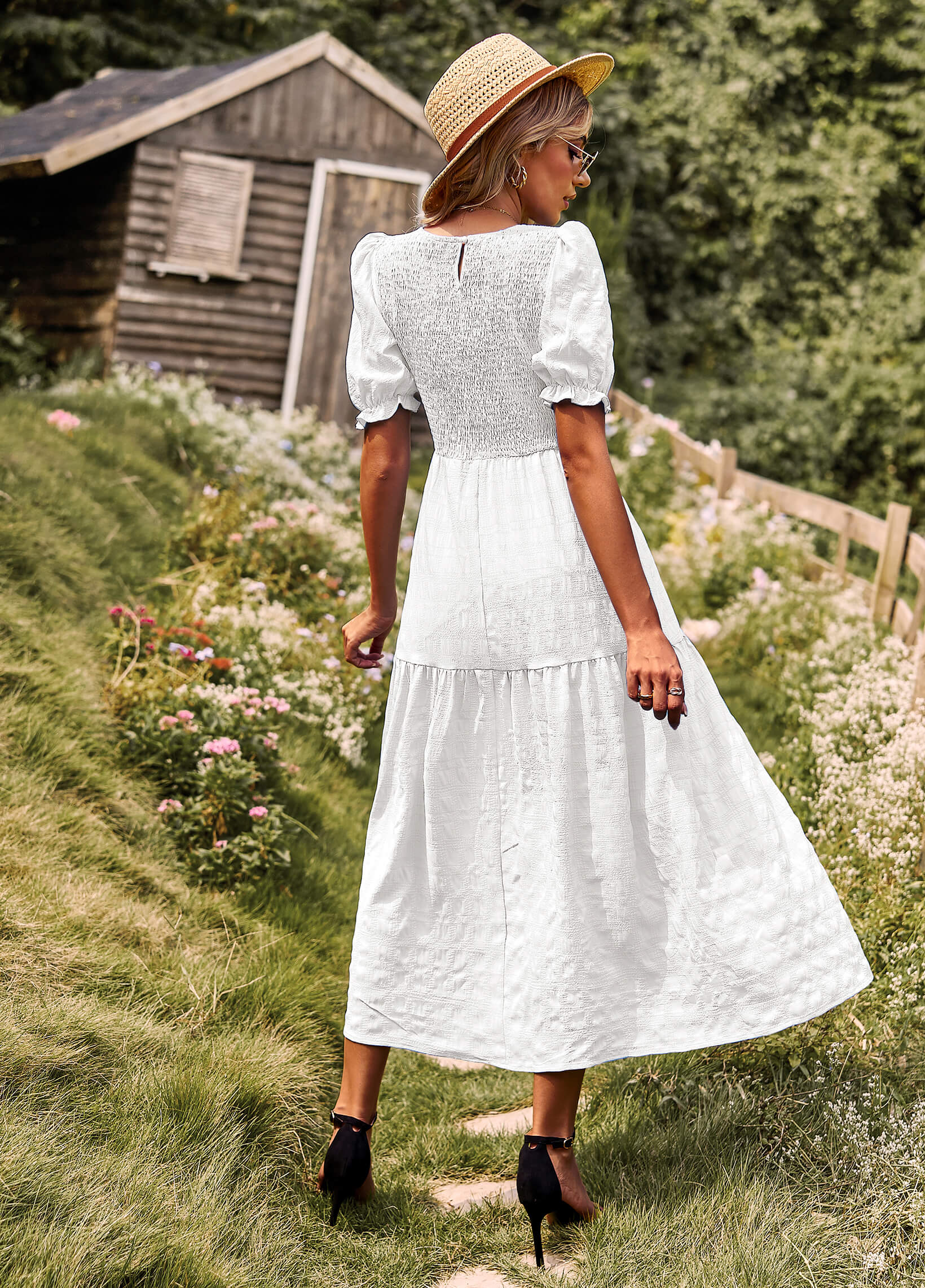 Riviera Romance Smock Tiered Maxi Dress - Image 4