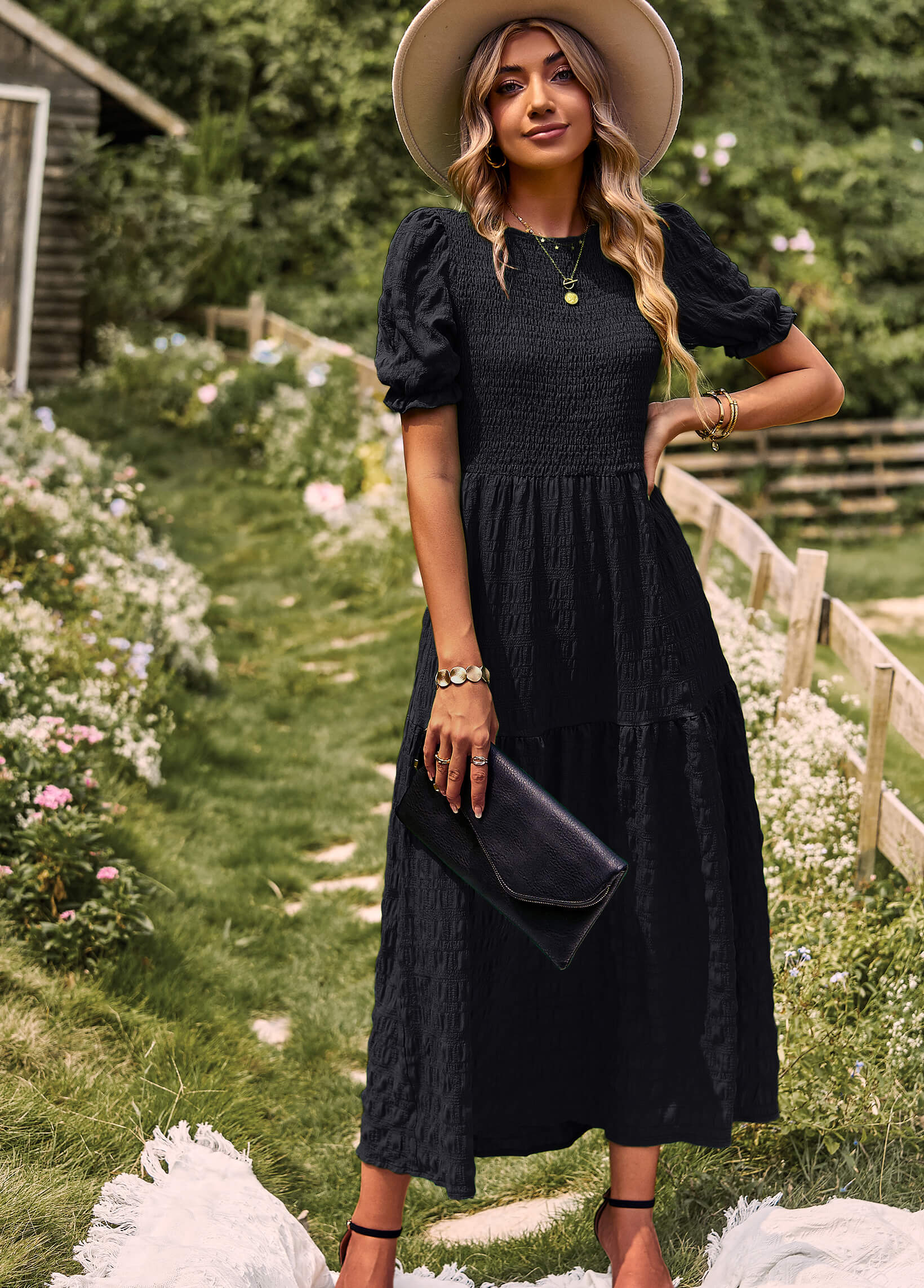 Riviera Romance Smock Tiered Maxi Dress - Image 6