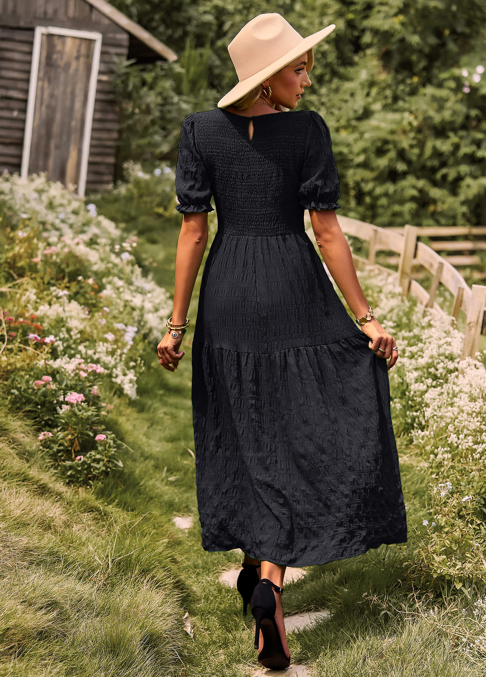 Riviera Romance Smock Tiered Maxi Dress - Image 7