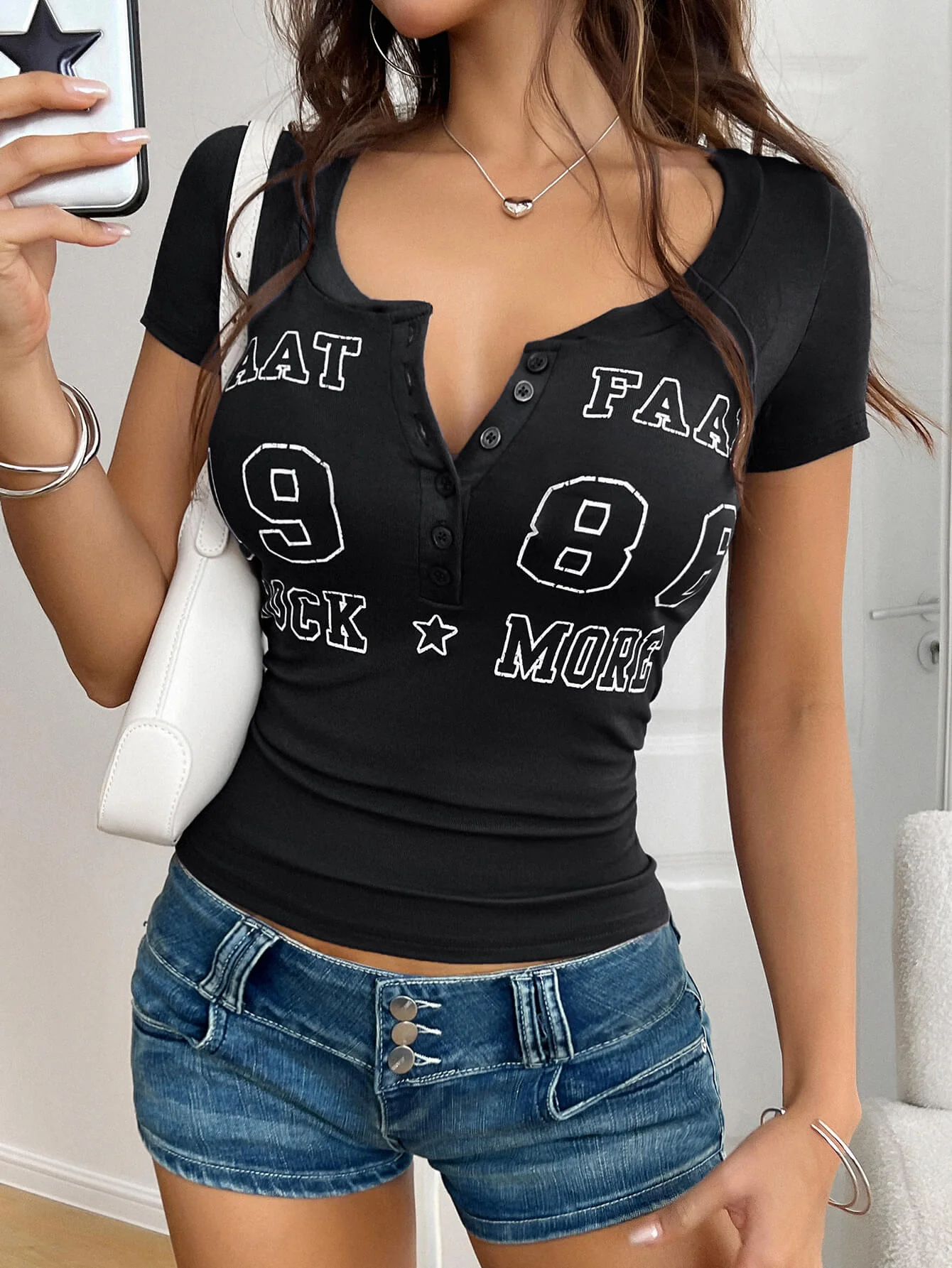 Rock Star More Graphic Top - black - Image 5
