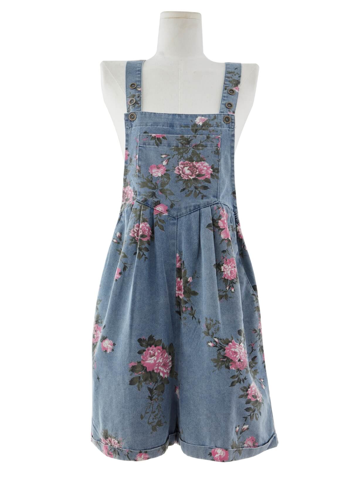 Rose Picking Denim Shorttall Romper - Image 4