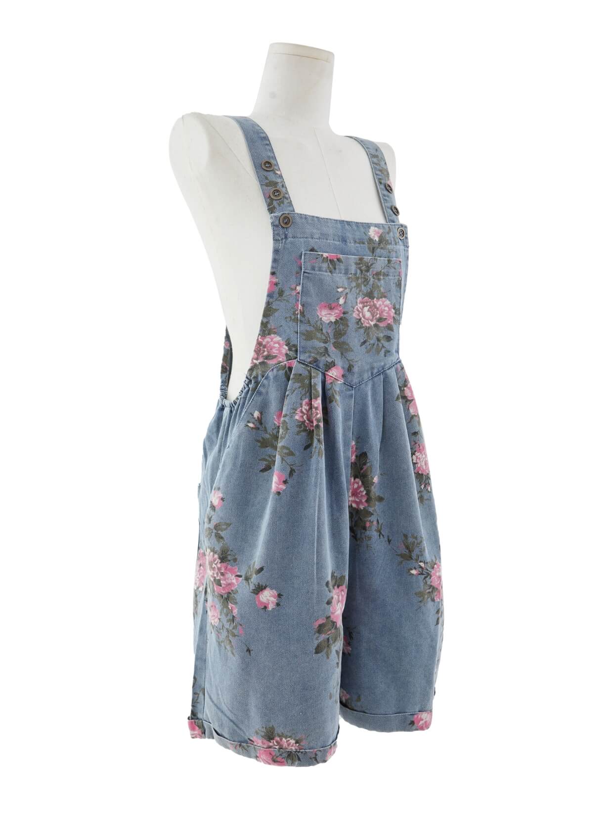 Rose Picking Denim Shorttall Romper - Image 5