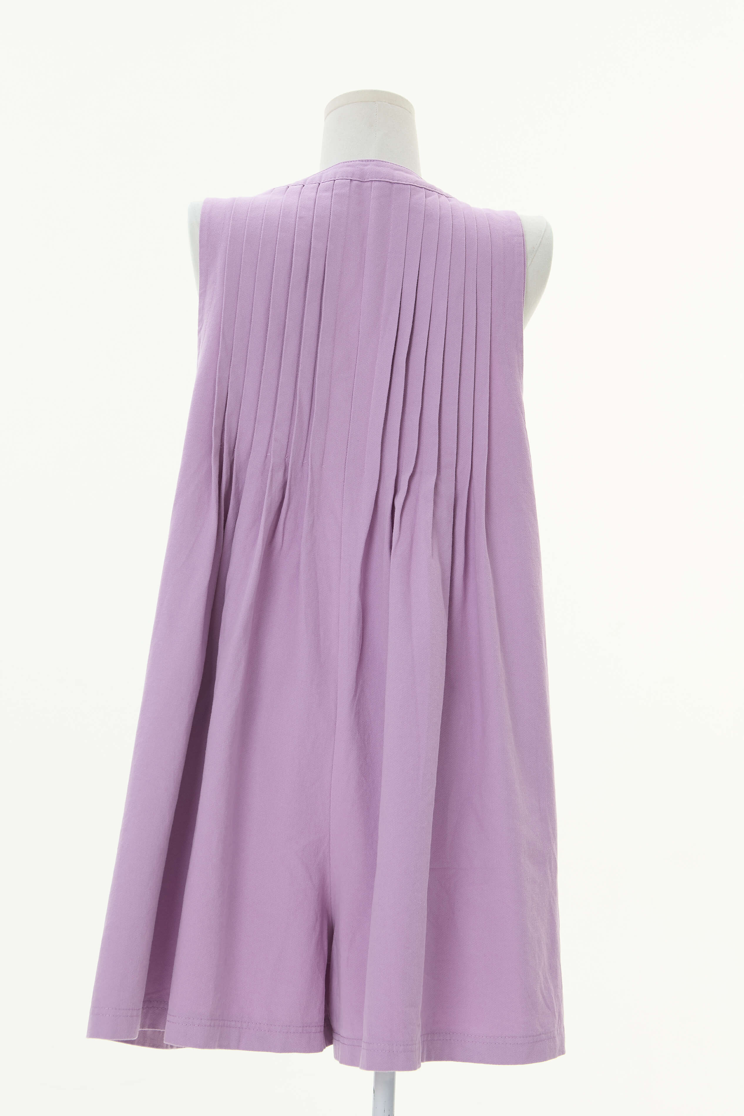 Rudi Pleated Front Tie Denim Romper - lilac - Image 7