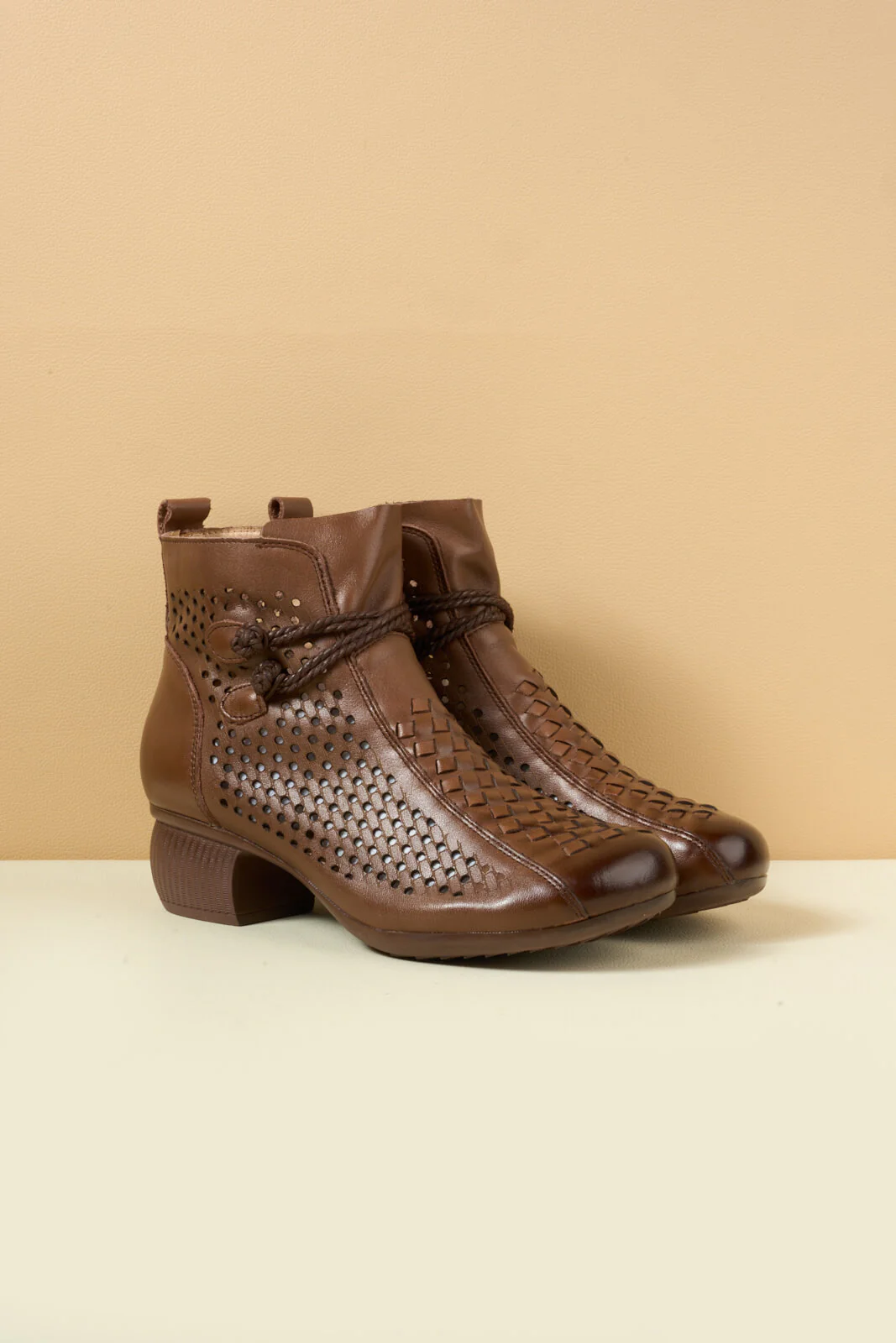 Rumour Has It | Boho Breeze Leather Ankle Boot - brown - Image 10