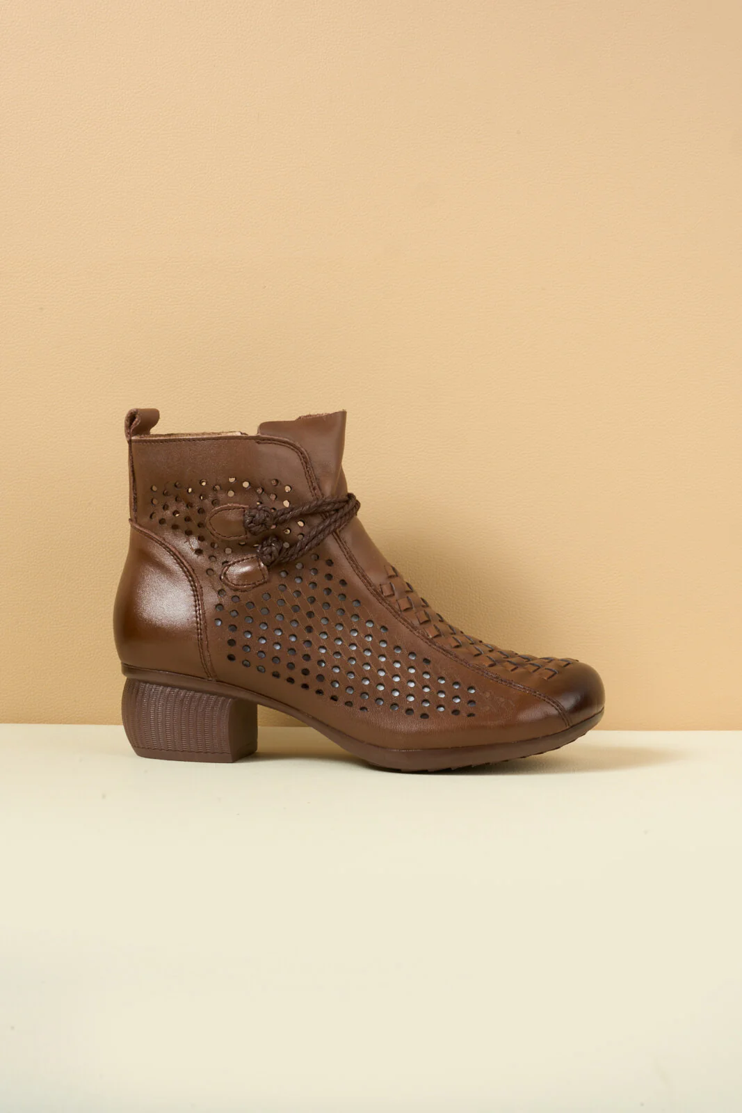 Rumour Has It | Boho Breeze Leather Ankle Boot - brown - Image 12
