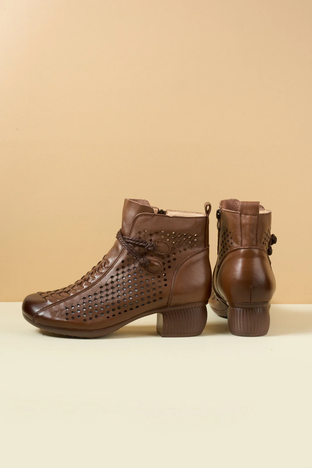 Rumour Has It | Boho Breeze Leather Ankle Boot - brown - Image 13