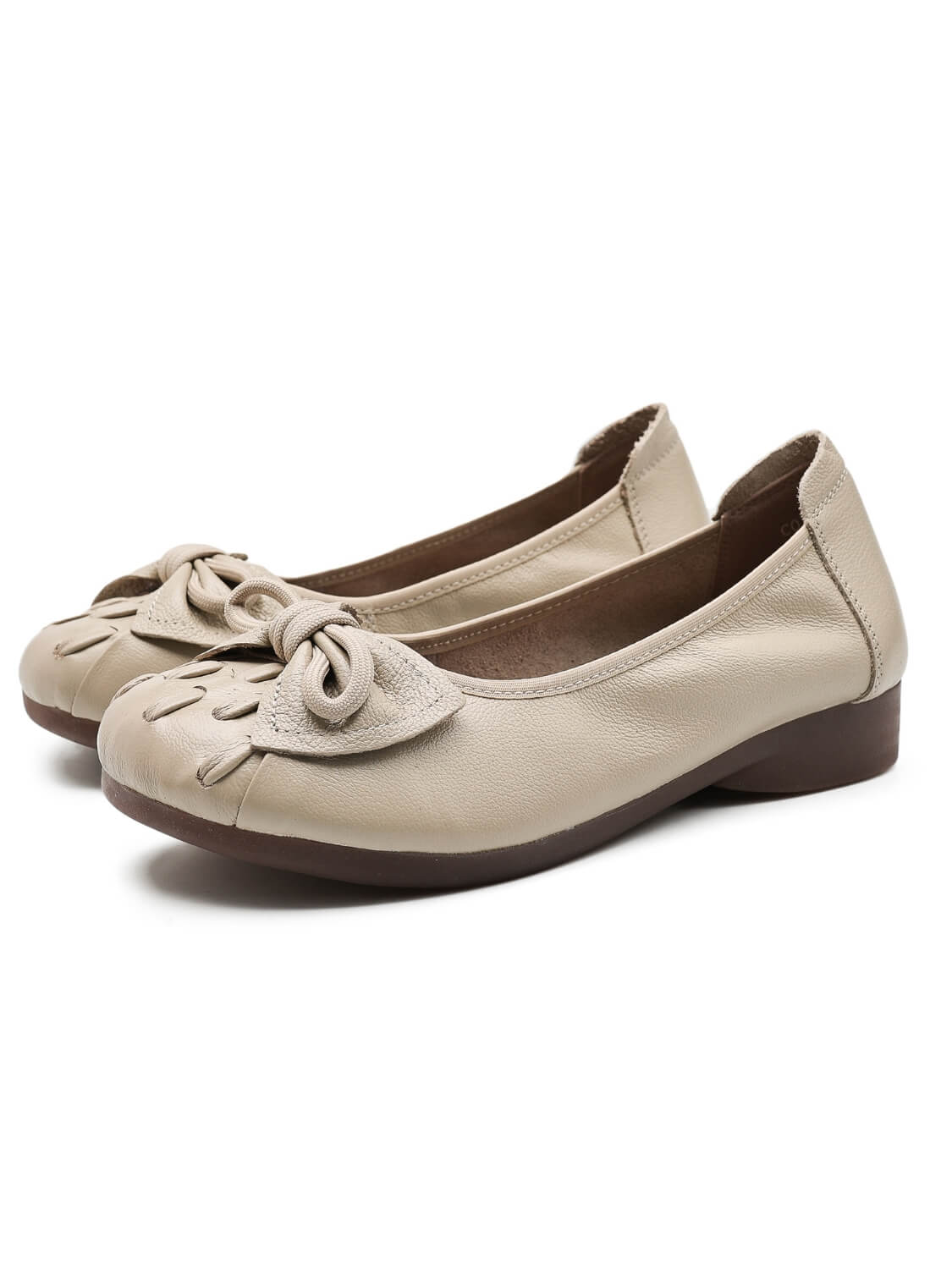 Rumour Has It | Breanne Quilted Ballet Leather Flats - cream - Image 2
