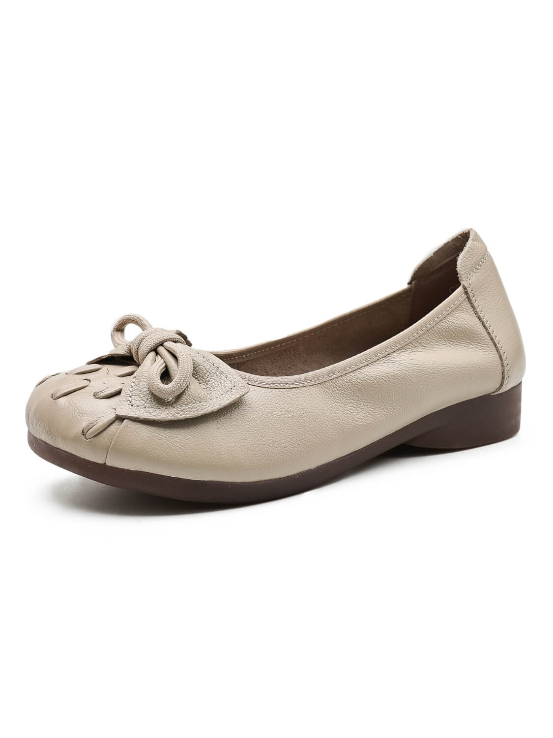 Rumour Has It | Breanne Quilted Ballet Leather Flats - cream - Image 3