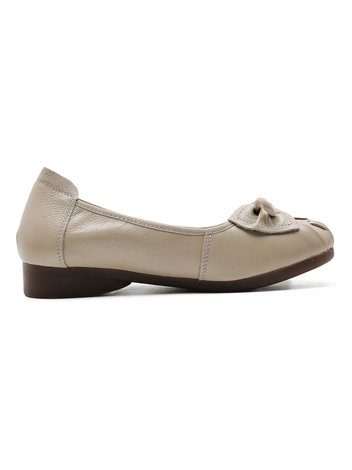 Rumour Has It | Breanne Quilted Ballet Leather Flats - cream - Image 4