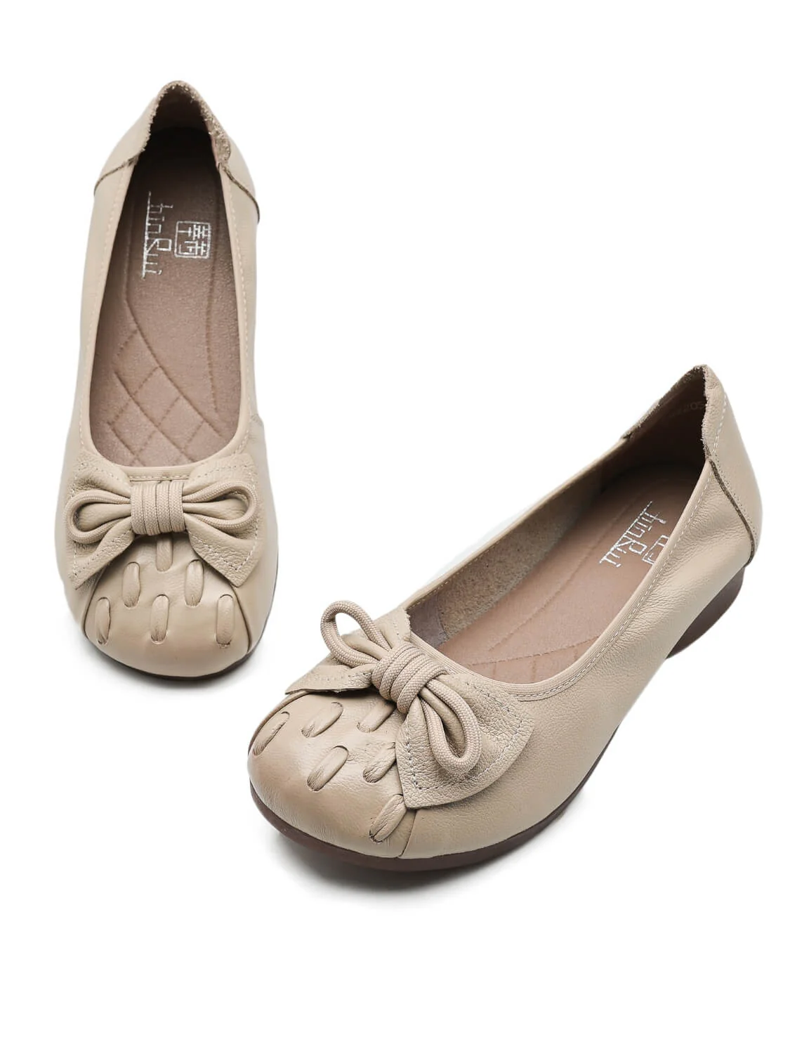 Rumour Has It | Breanne Quilted Ballet Leather Flats - cream - Image 6