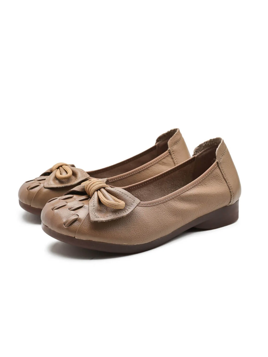Rumour Has It | Breanne Quilted Ballet Leather Flats - khaki - Image 2