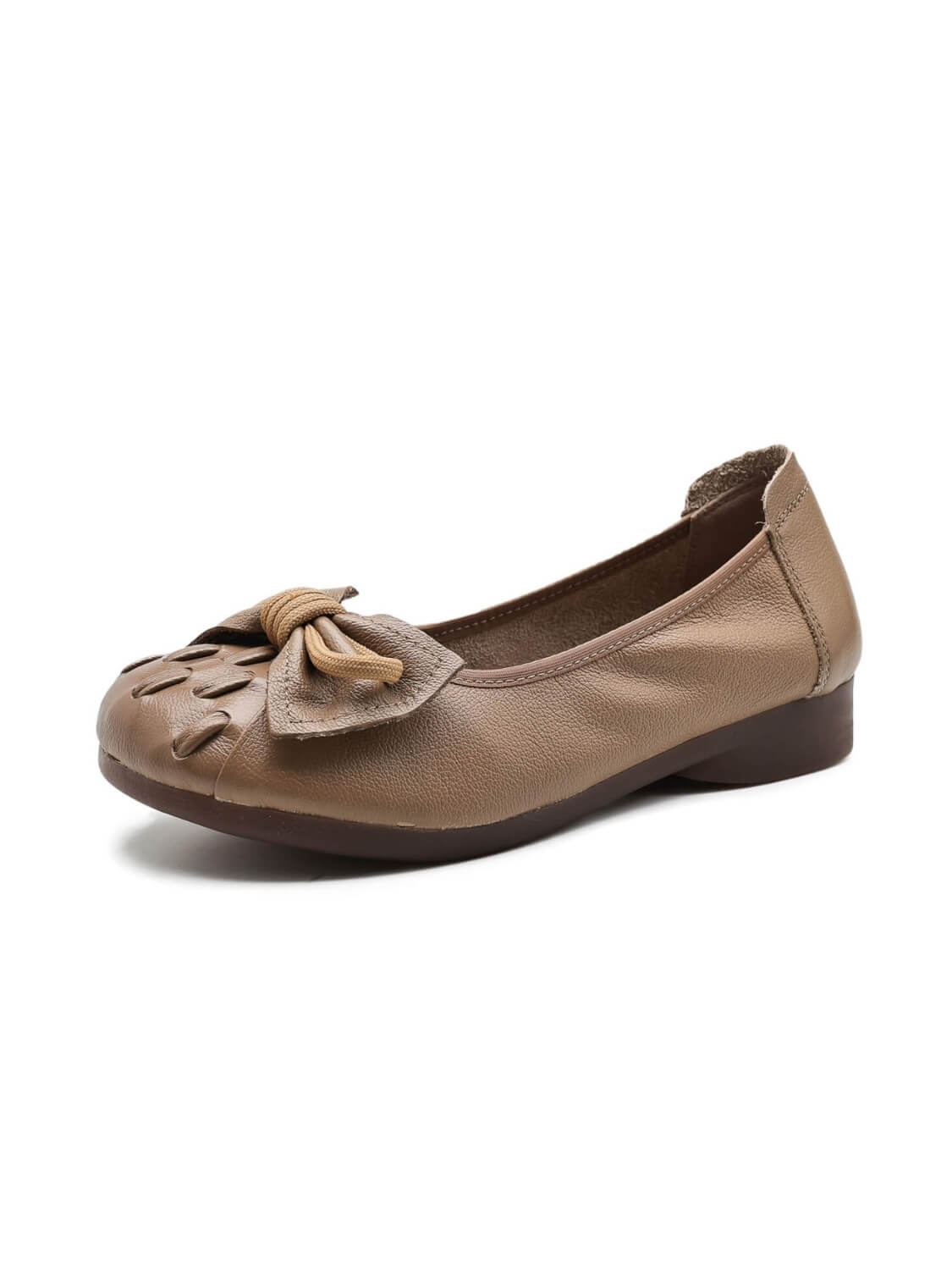 Rumour Has It | Breanne Quilted Ballet Leather Flats - khaki - Image 3