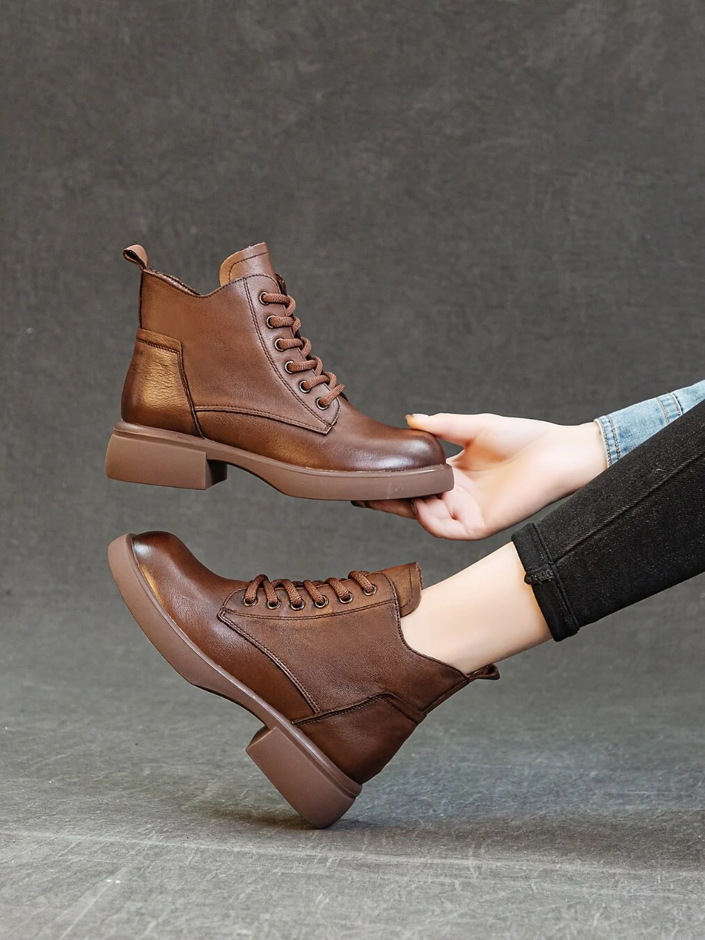 Rumour Has It | Brycen II Leather Combat Boot - brown - Image 6