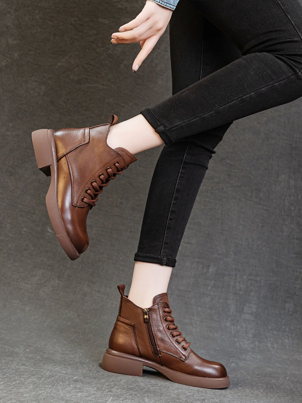 Rumour Has It | Brycen II Leather Combat Boot - brown - Image 7