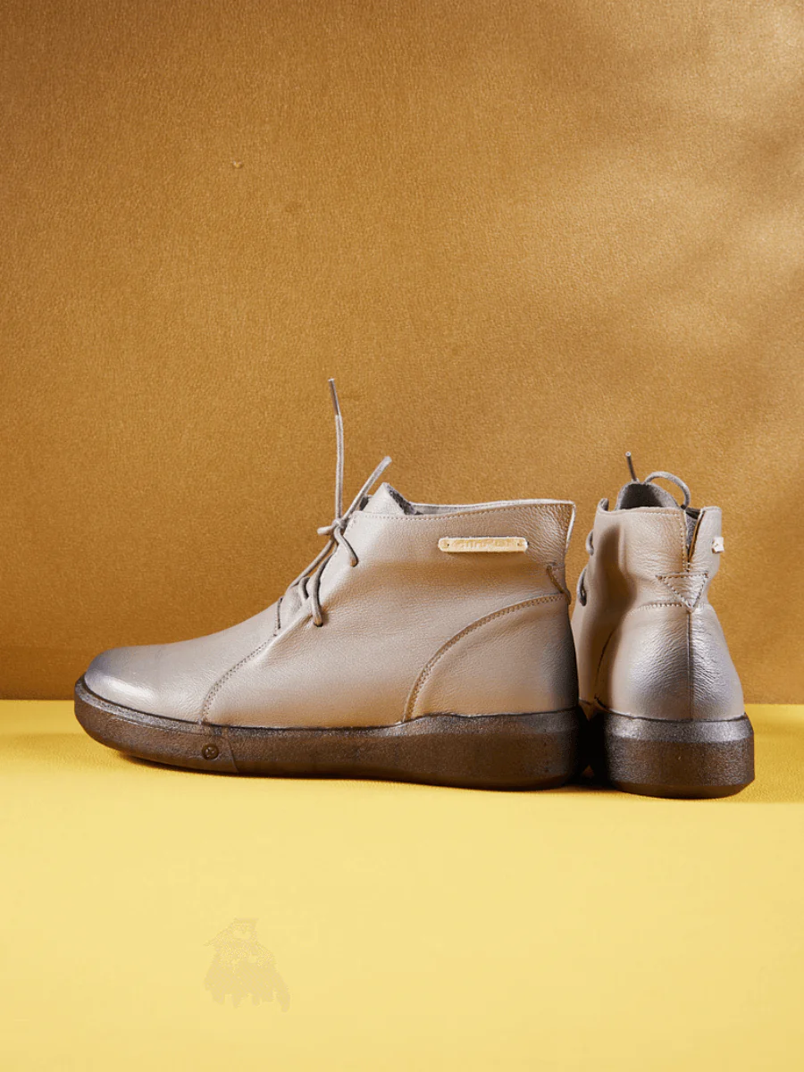 Rumour Has It | Brycen Low Ankle Leather Boots - Grey - Image 10