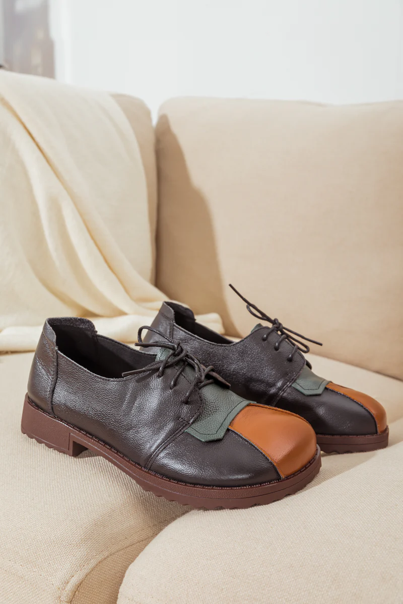 RUMOUR HAS IT| COLOR BLOCK LEATHER SNEAKER BLACK - Image 6