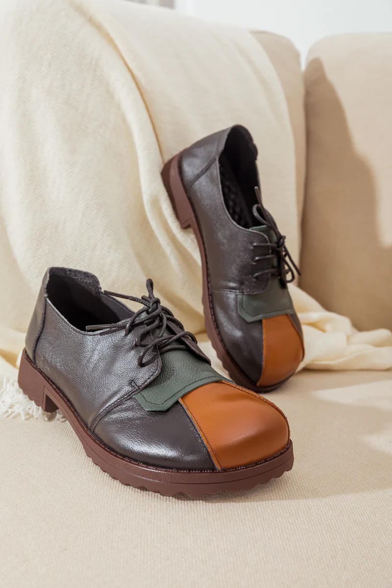 RUMOUR HAS IT| COLOR BLOCK LEATHER SNEAKER BLACK - Image 7