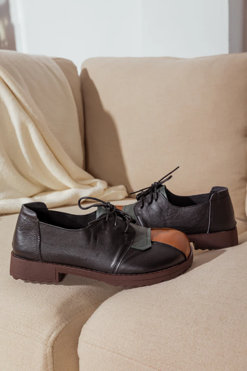 RUMOUR HAS IT| COLOR BLOCK LEATHER SNEAKER BLACK - Image 8