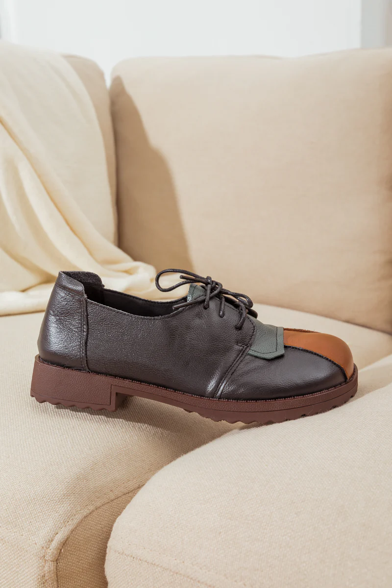 RUMOUR HAS IT| COLOR BLOCK LEATHER SNEAKER BLACK - Image 9