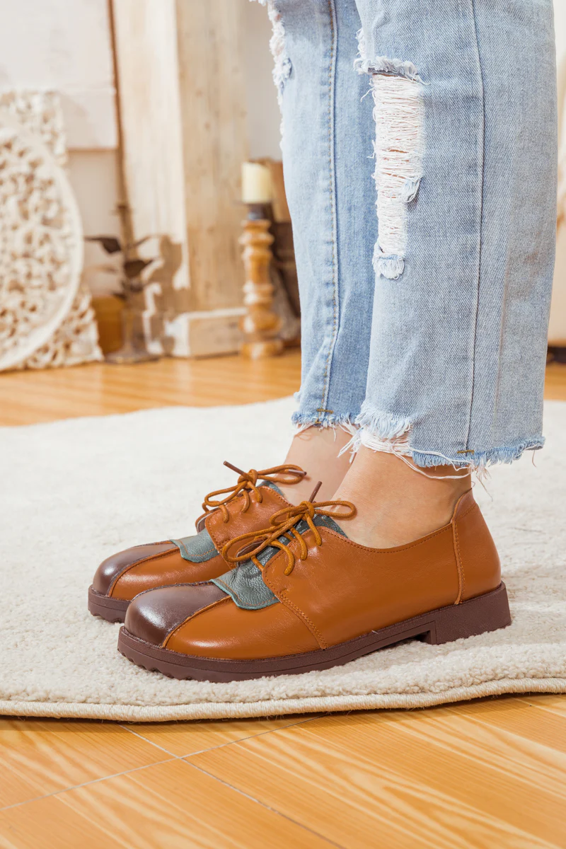 RUMOUR HAS IT| COLOR BLOCK LEATHER SNEAKER BROWN - Image 6