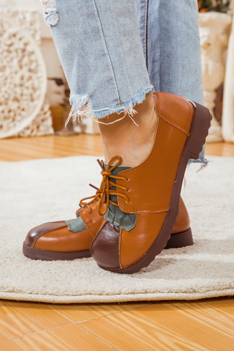 RUMOUR HAS IT| COLOR BLOCK LEATHER SNEAKER BROWN - Image 7