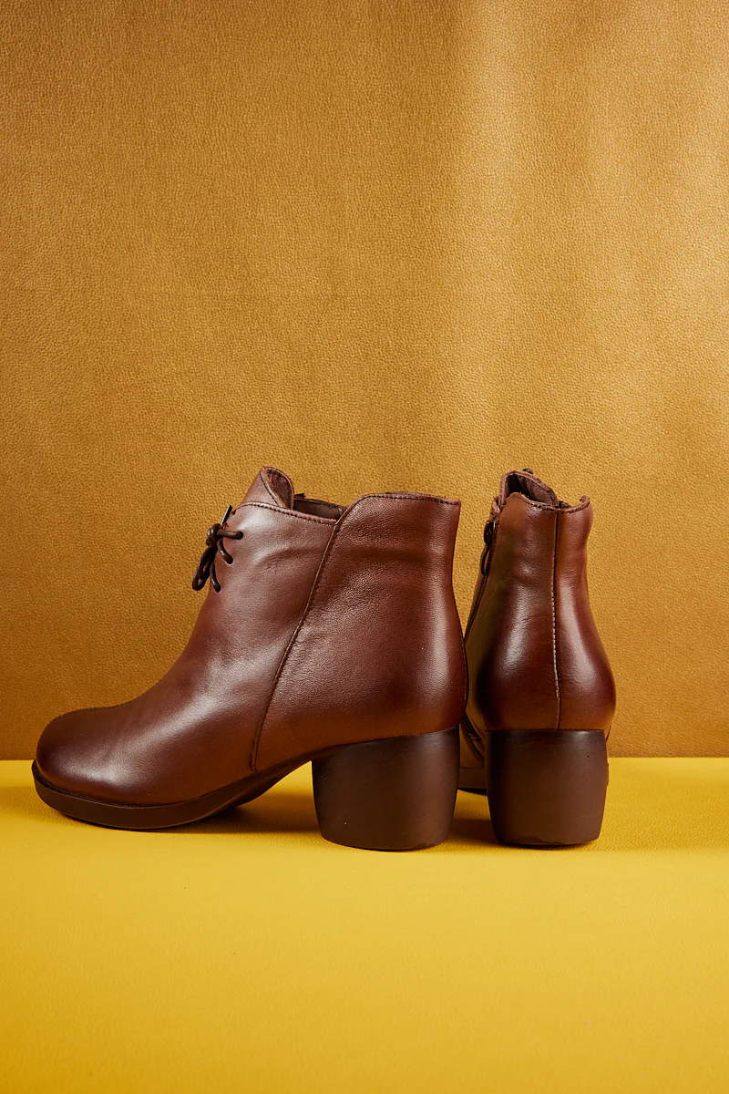 Rumour Has It | Cypress Leather Ankle Boot - Brown - Image 11