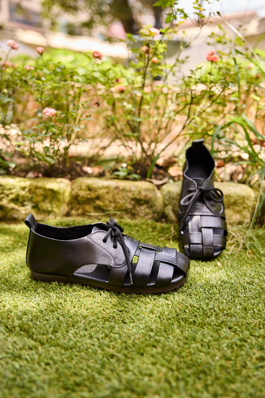 Rumour Has It | Daybreaker Leather Woven Sandal - Black - Image 7