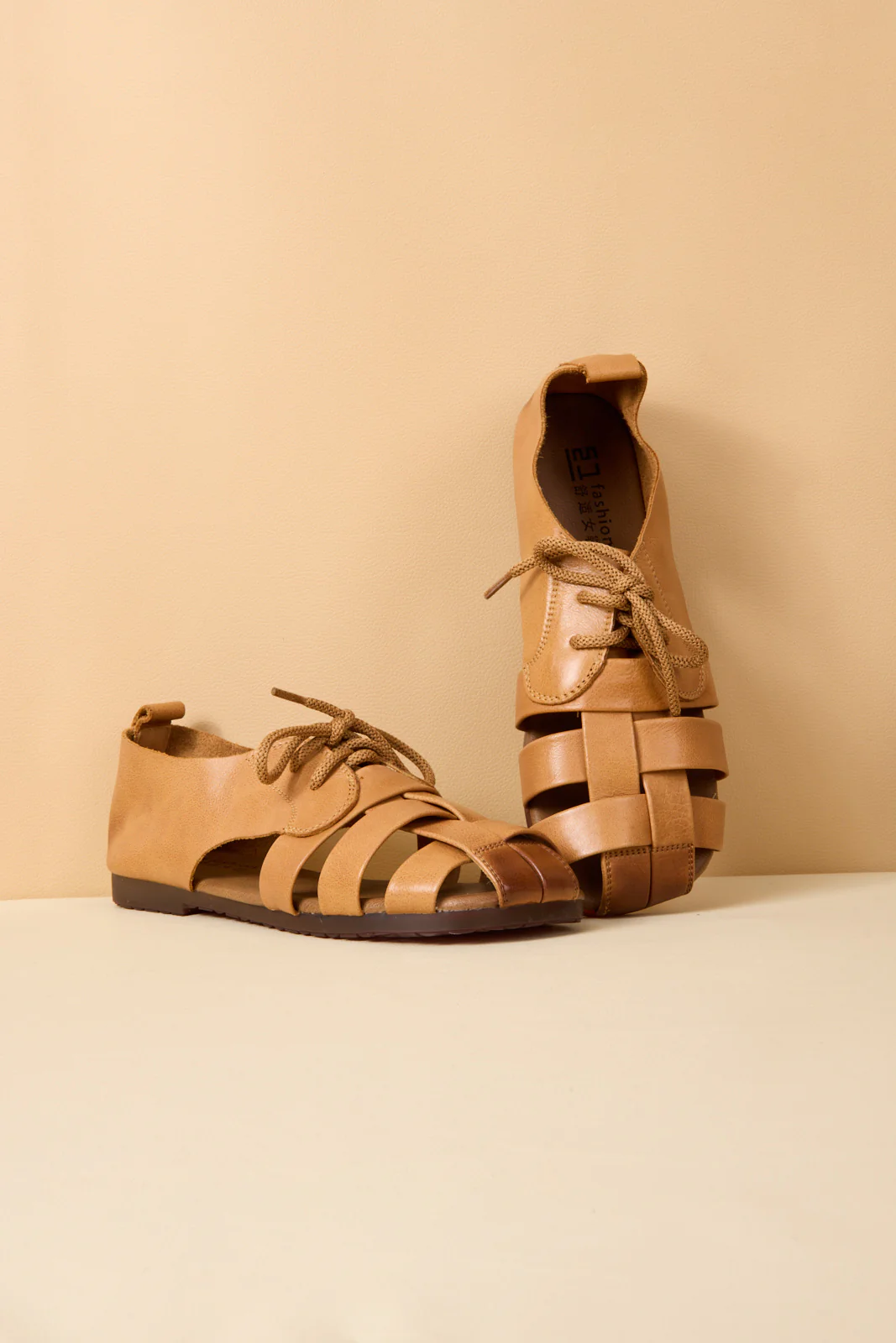 Rumour Has It | Daybreaker Leather Woven Sandal - Tan - Image 8
