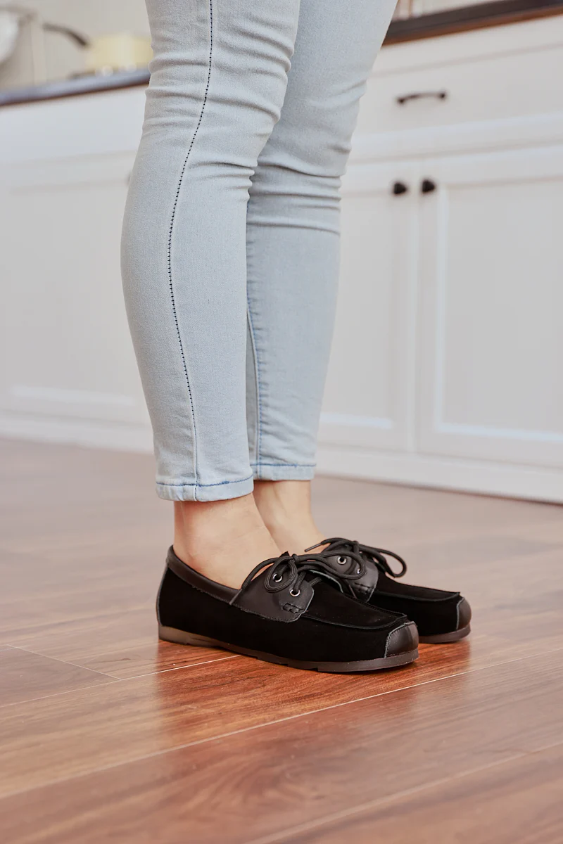 Rumour Has It | Destra Suede Moccasin - Black - Image 3