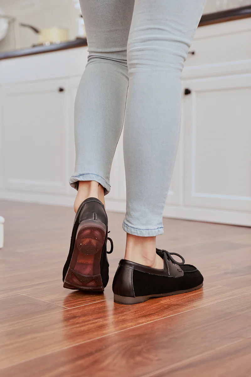 Rumour Has It | Destra Suede Moccasin - Black - Image 6