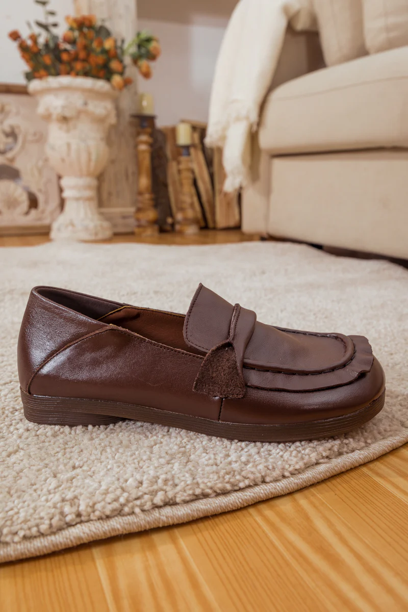 RUMOUR HAS IT| HENRY LEATHER LOAFER - BROWN - Image 9