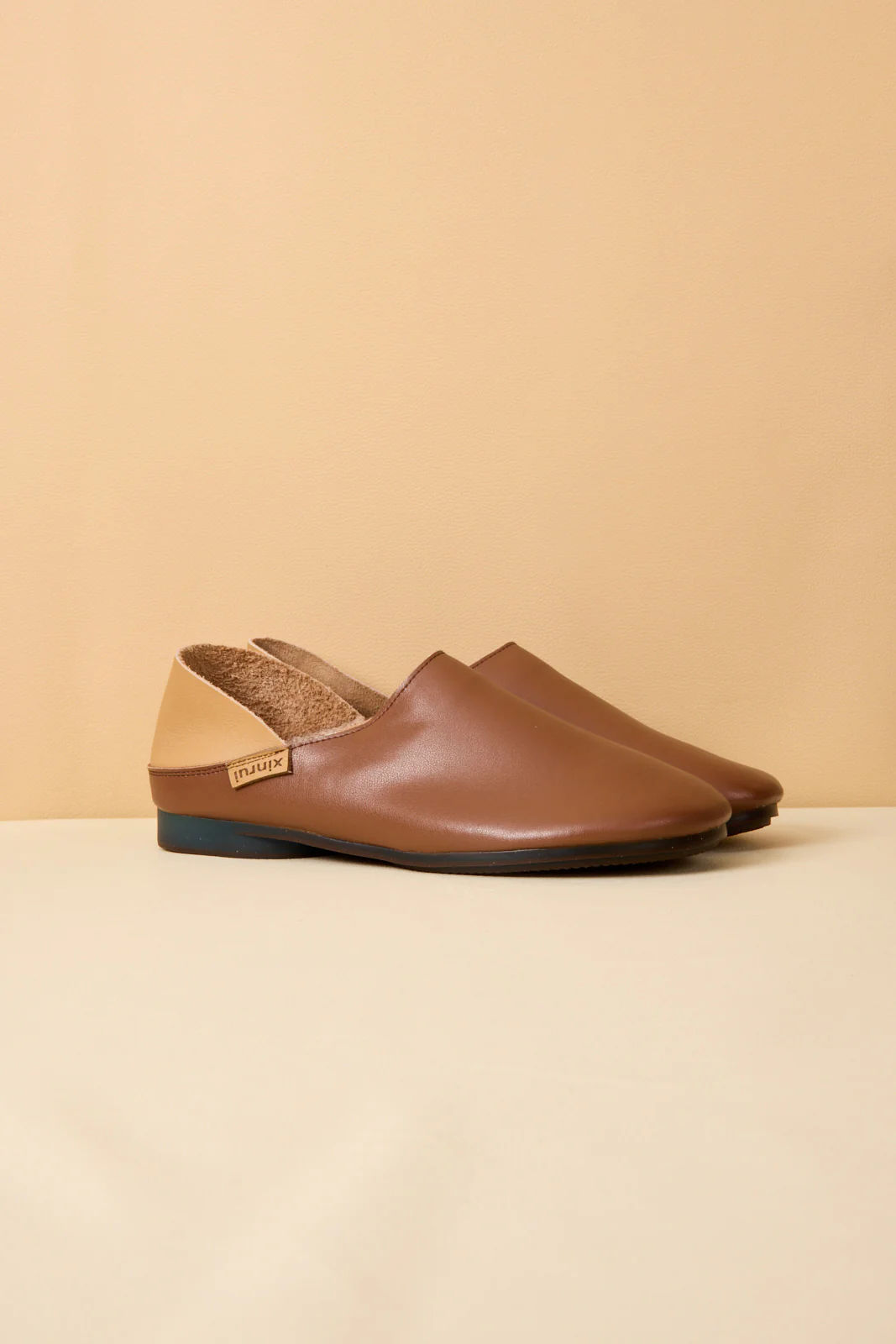Rumour Has It | Livia Leather Flats - Tan - Image 7