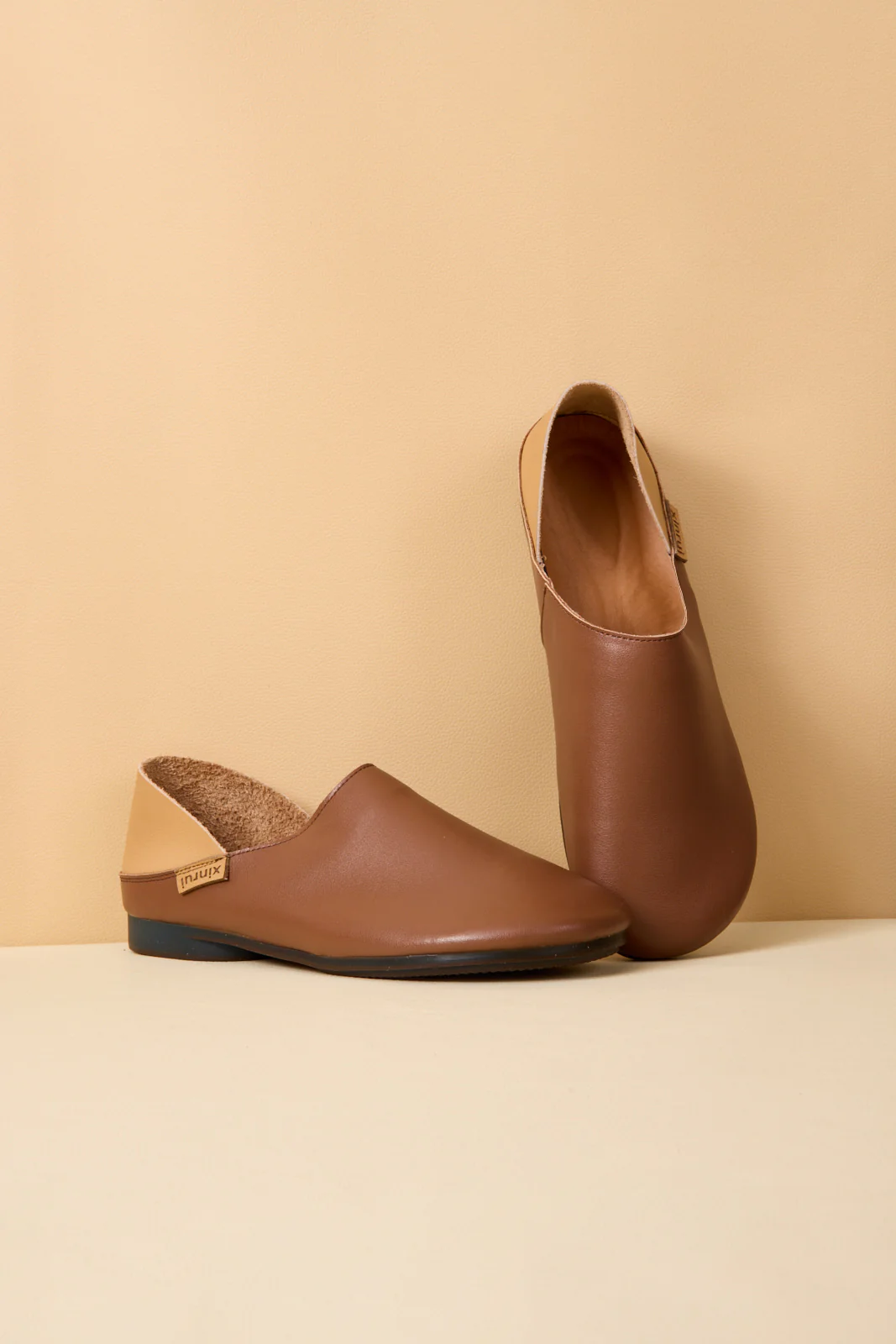 Rumour Has It | Livia Leather Flats - Tan - Image 8