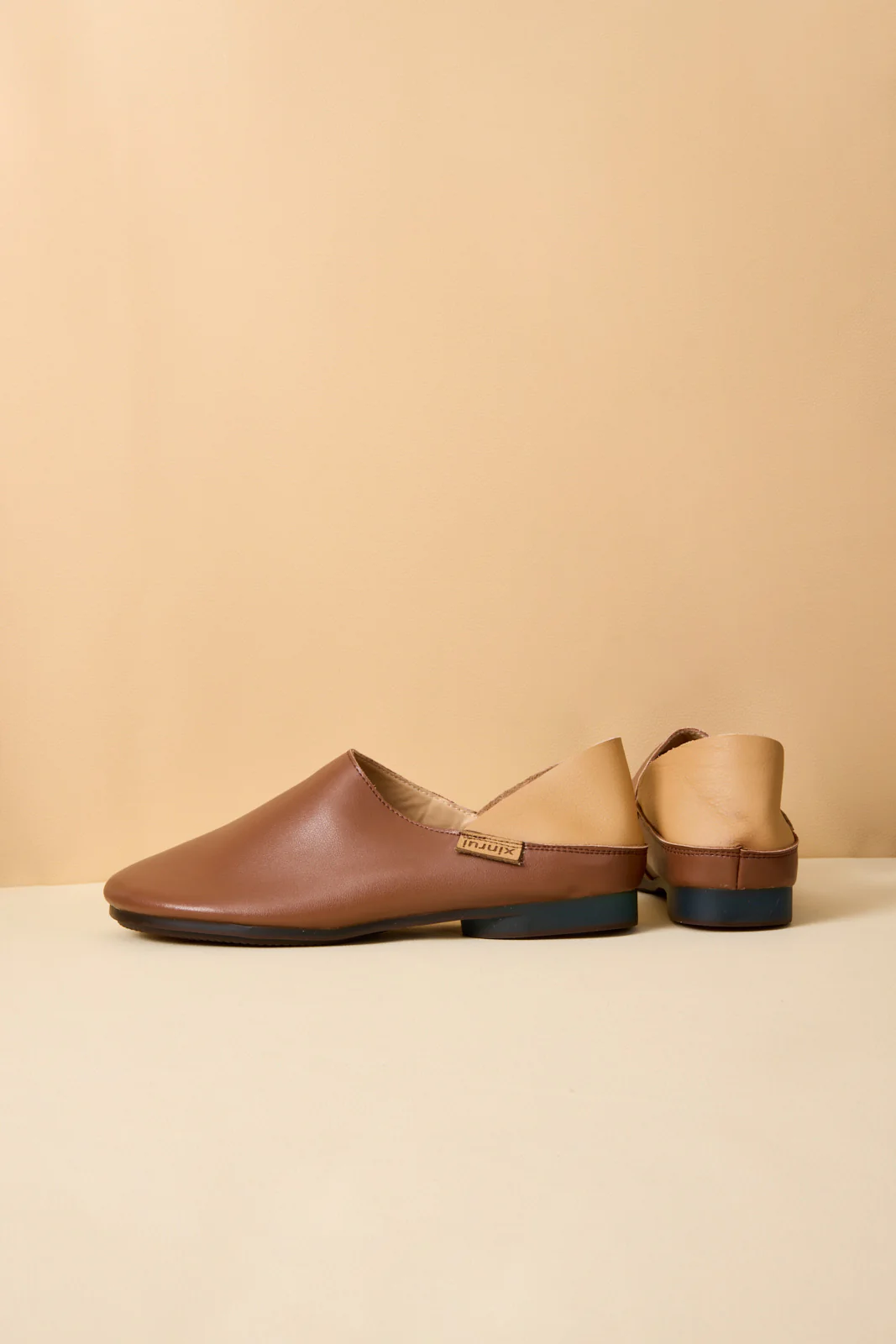 Rumour Has It | Livia Leather Flats - Tan - Image 9