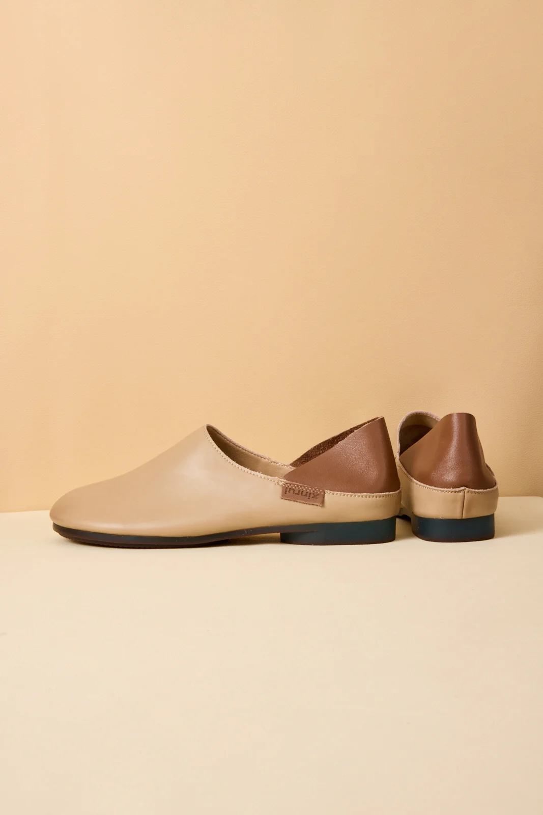 Rumour Has It | Livia Leather Flats - Taupe - Image 9