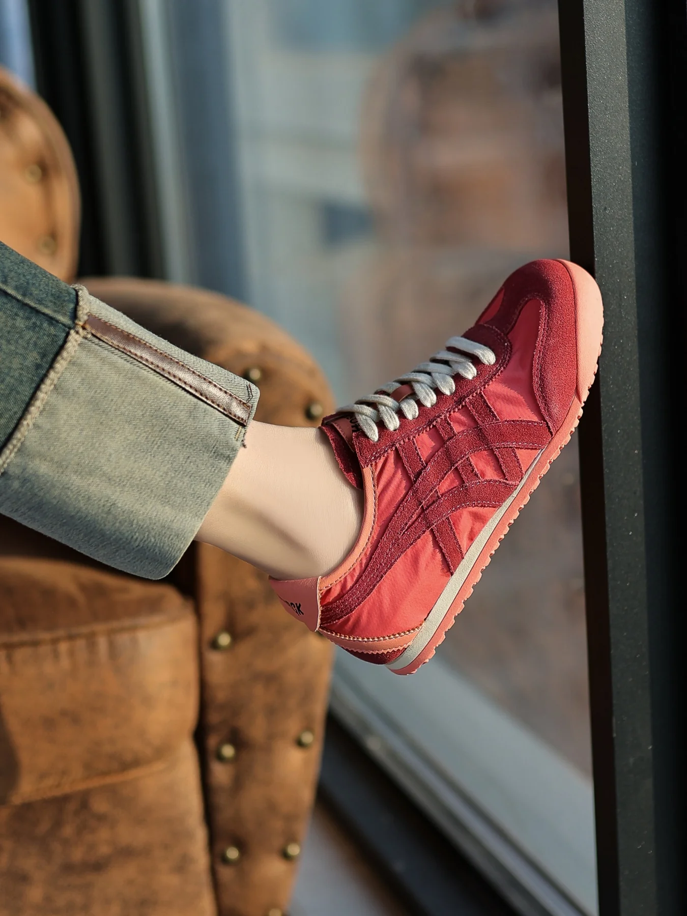 Rumour Has It | Maxine Contrast Strap Leather Sneaker - red - Image 9