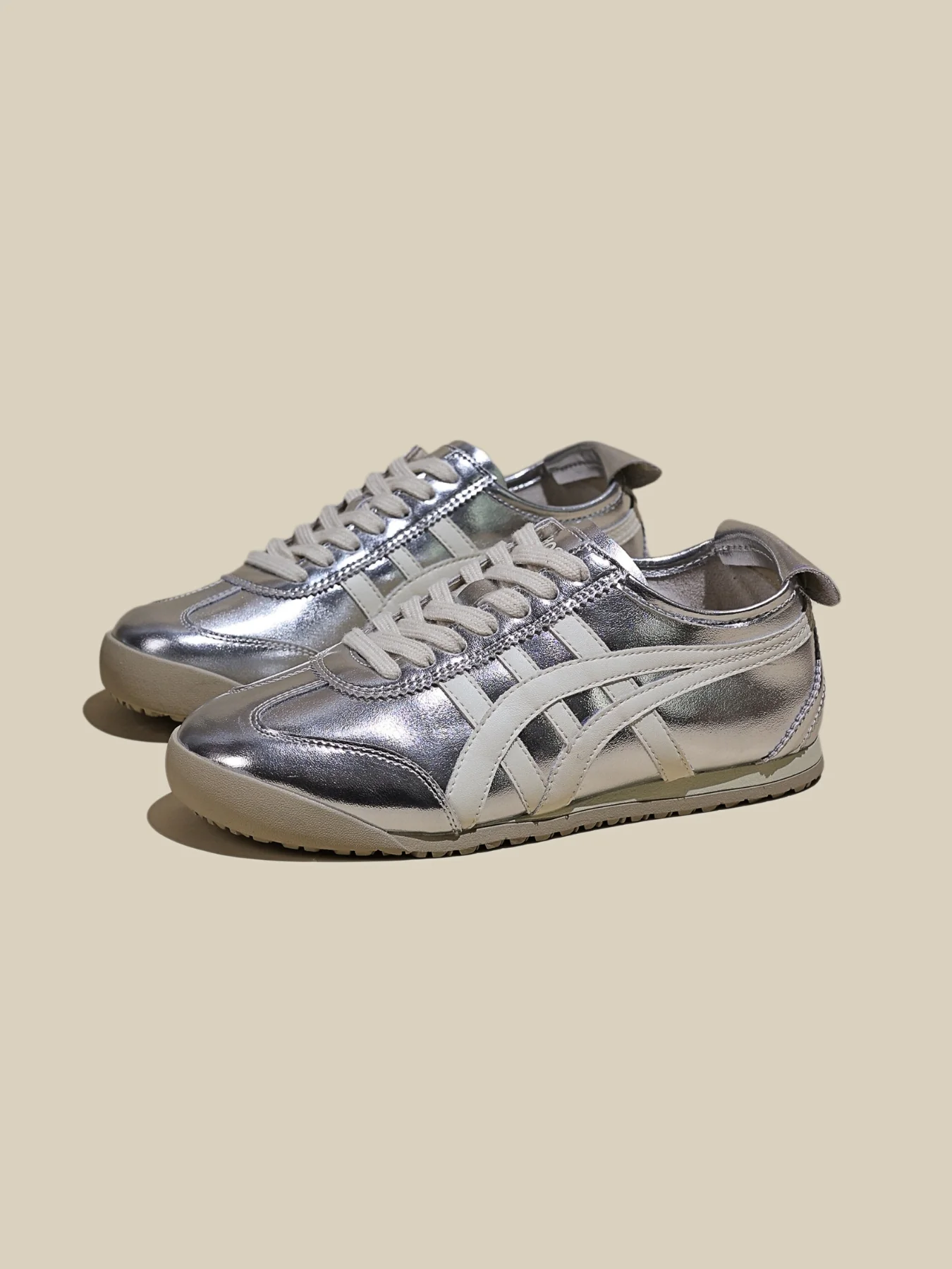 Rumour Has It | Maxine Contrast Strap Leather Sneaker - silver - Image 2