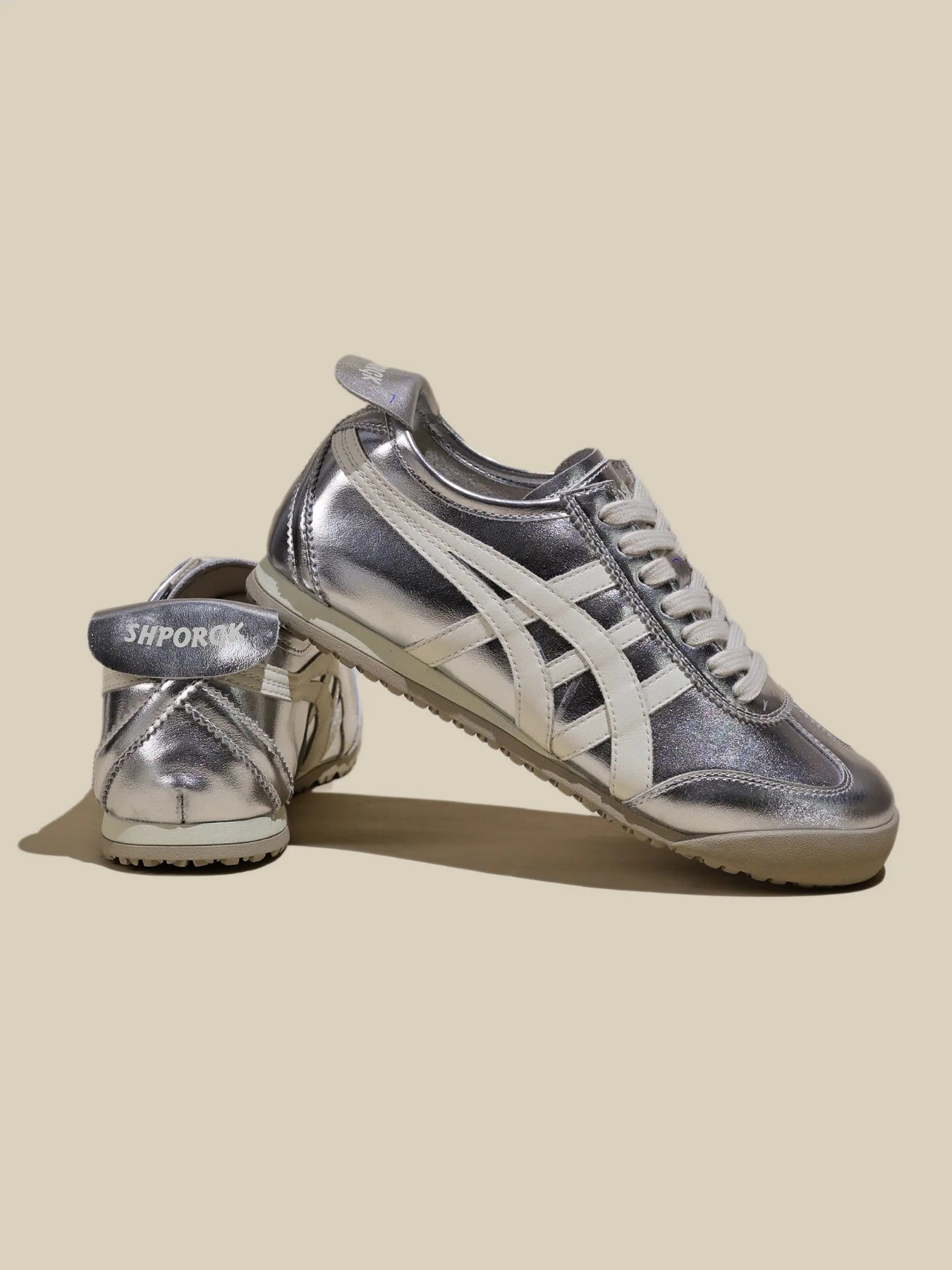 Rumour Has It | Maxine Contrast Strap Leather Sneaker - silver - Image 3