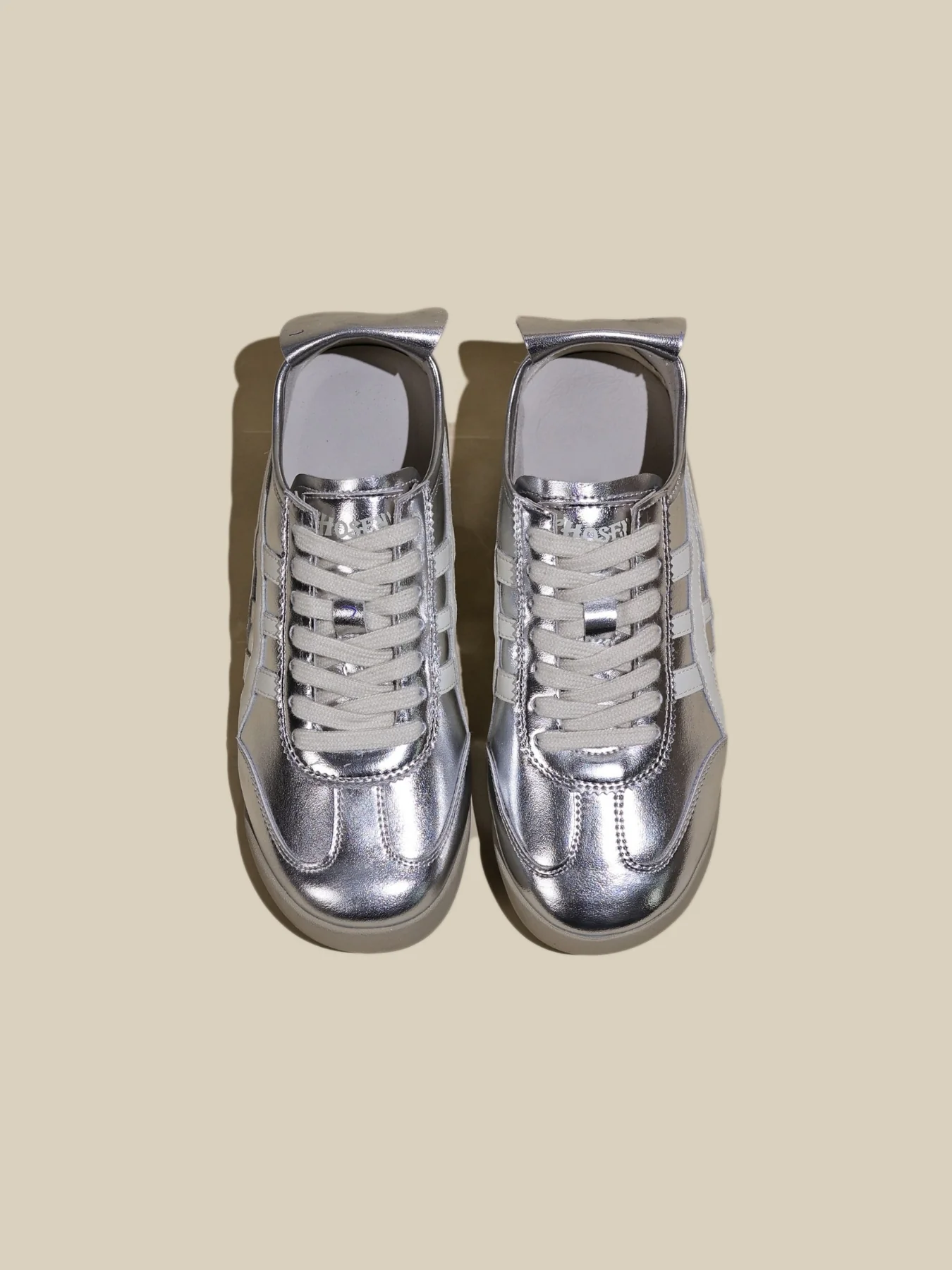 Rumour Has It | Maxine Contrast Strap Leather Sneaker - silver - Image 5
