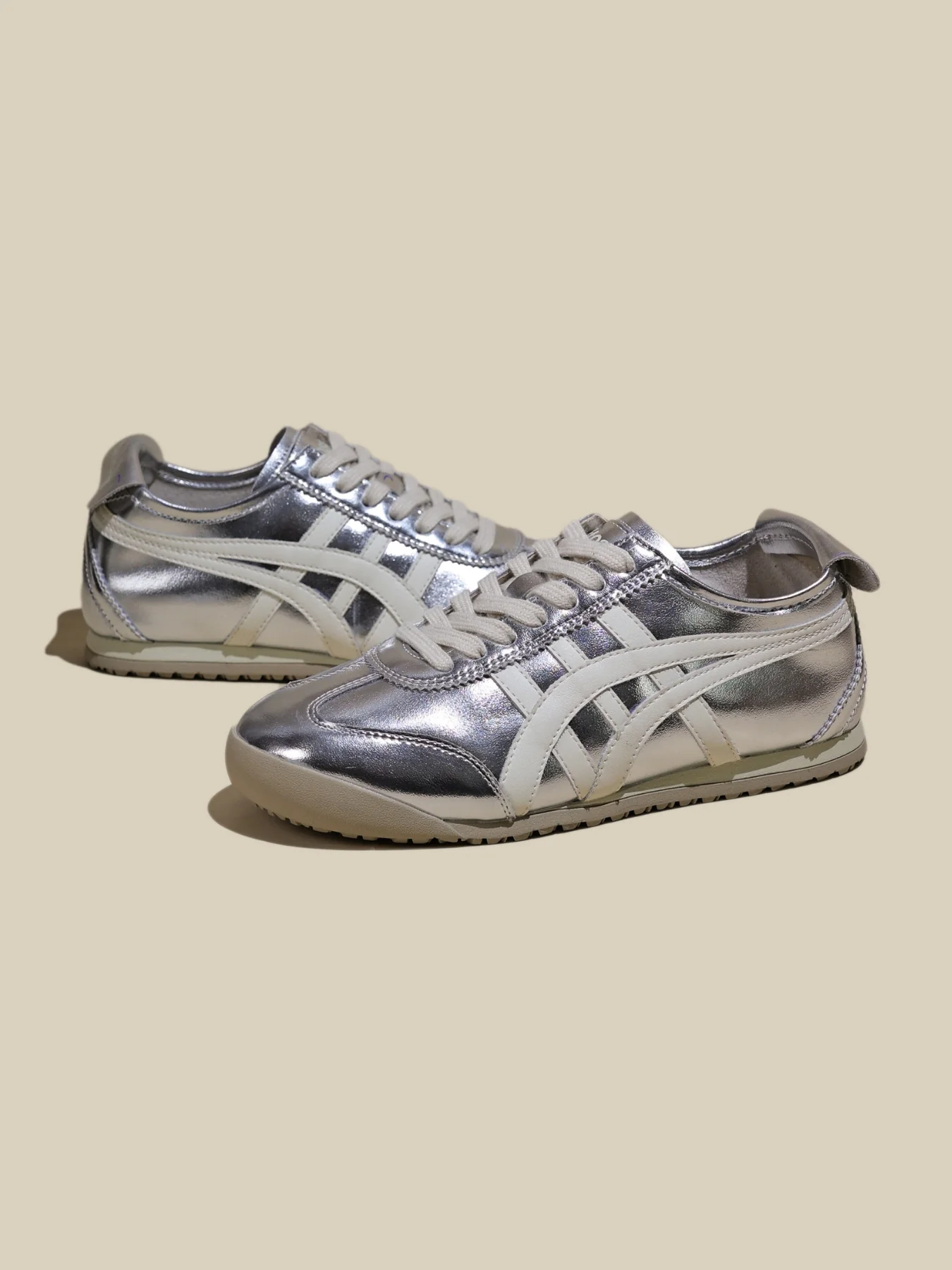 Rumour Has It | Maxine Contrast Strap Leather Sneaker - silver - Image 6
