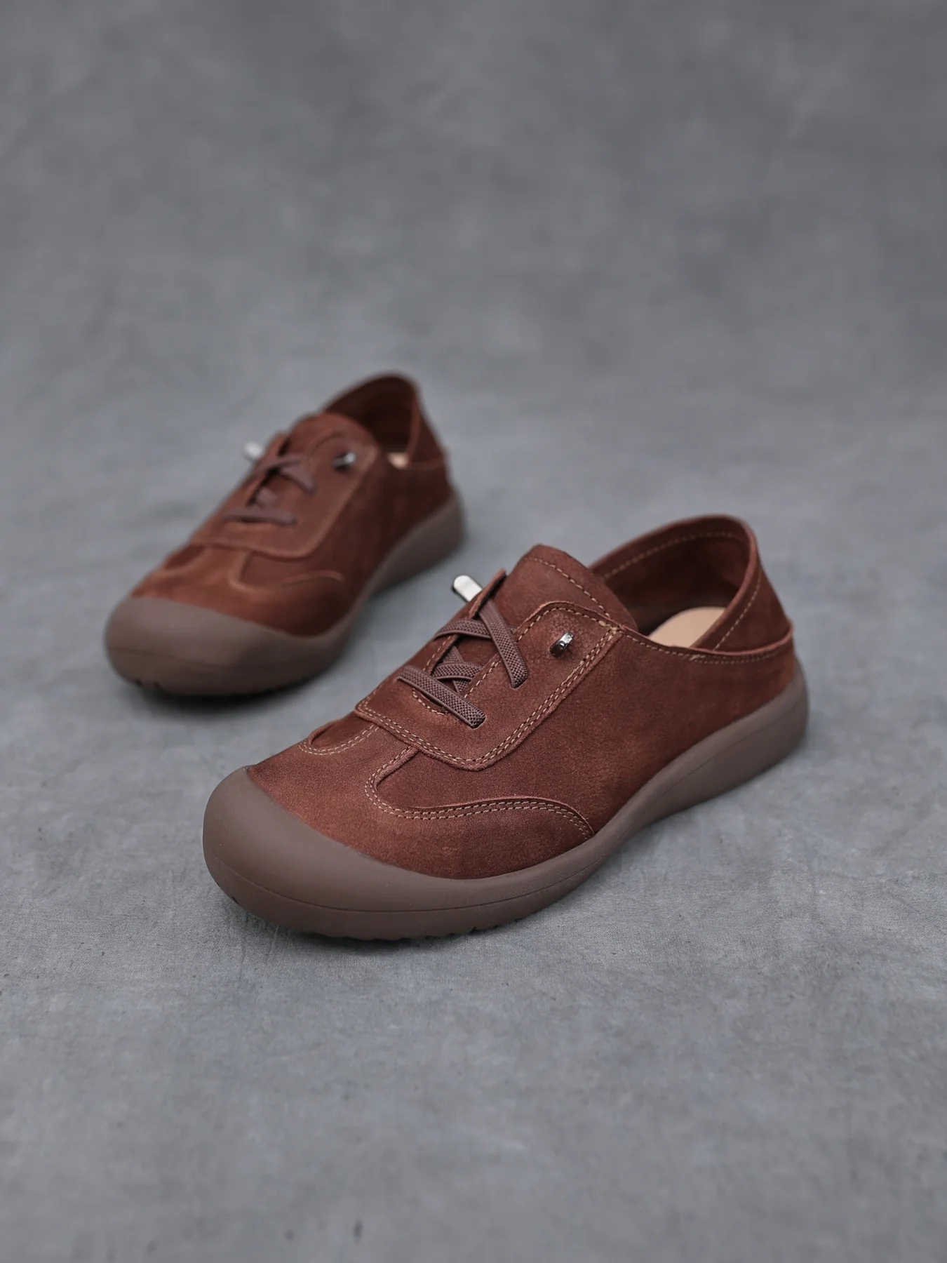 Rumour Has It | Nella Contrast Leather Casual Sneaker - brown - Image 3